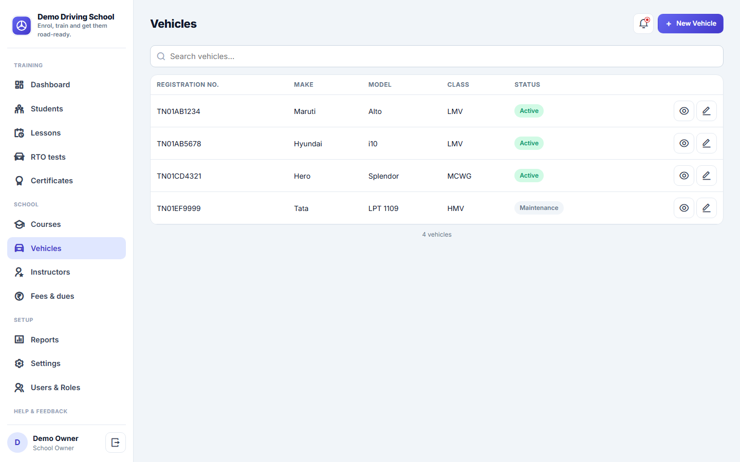 Driving School Management Software screenshot
