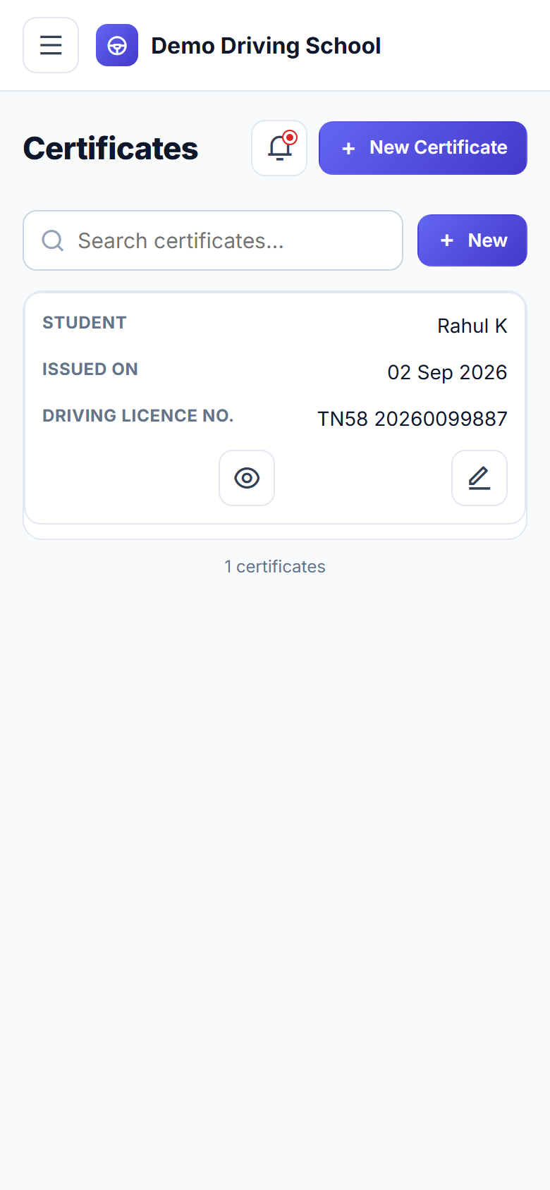 Driving School Management Software screenshot