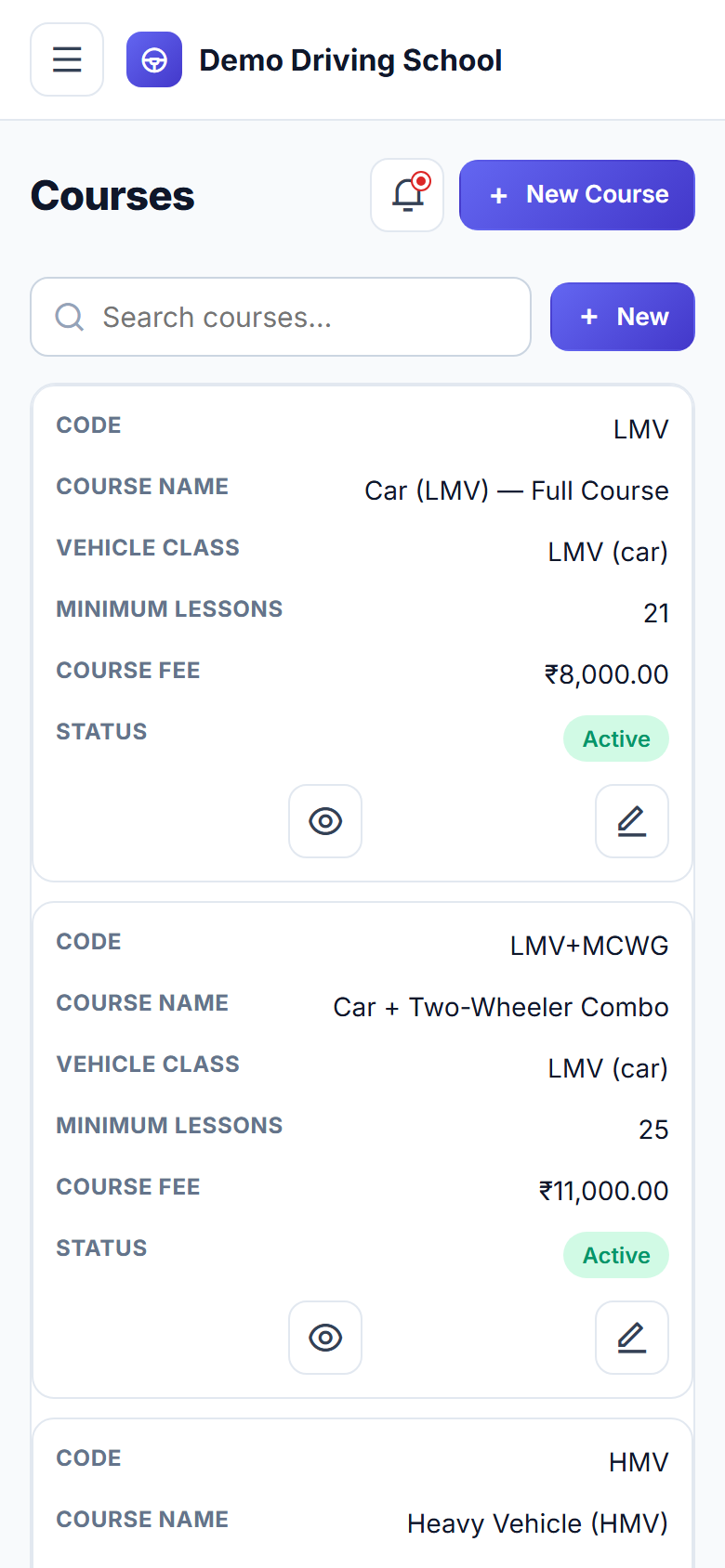 Driving School Management Software screenshot