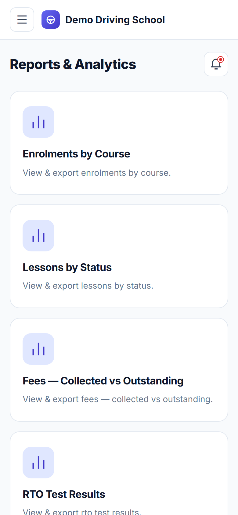 Driving School Management Software screenshot