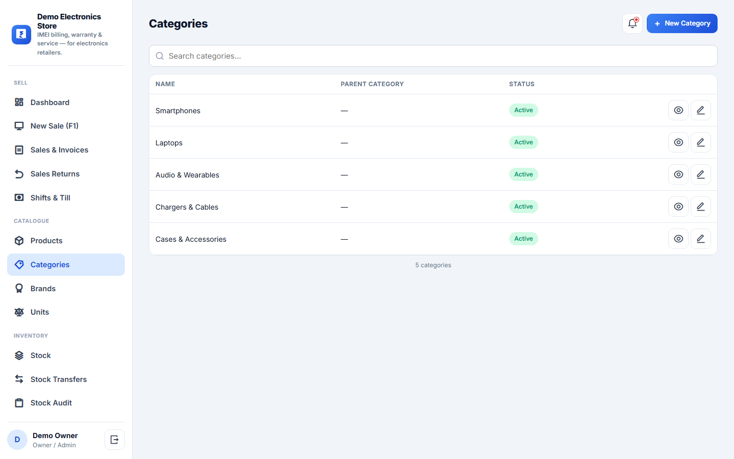Electronics Store Billing, Warranty & Service Management Software screenshot