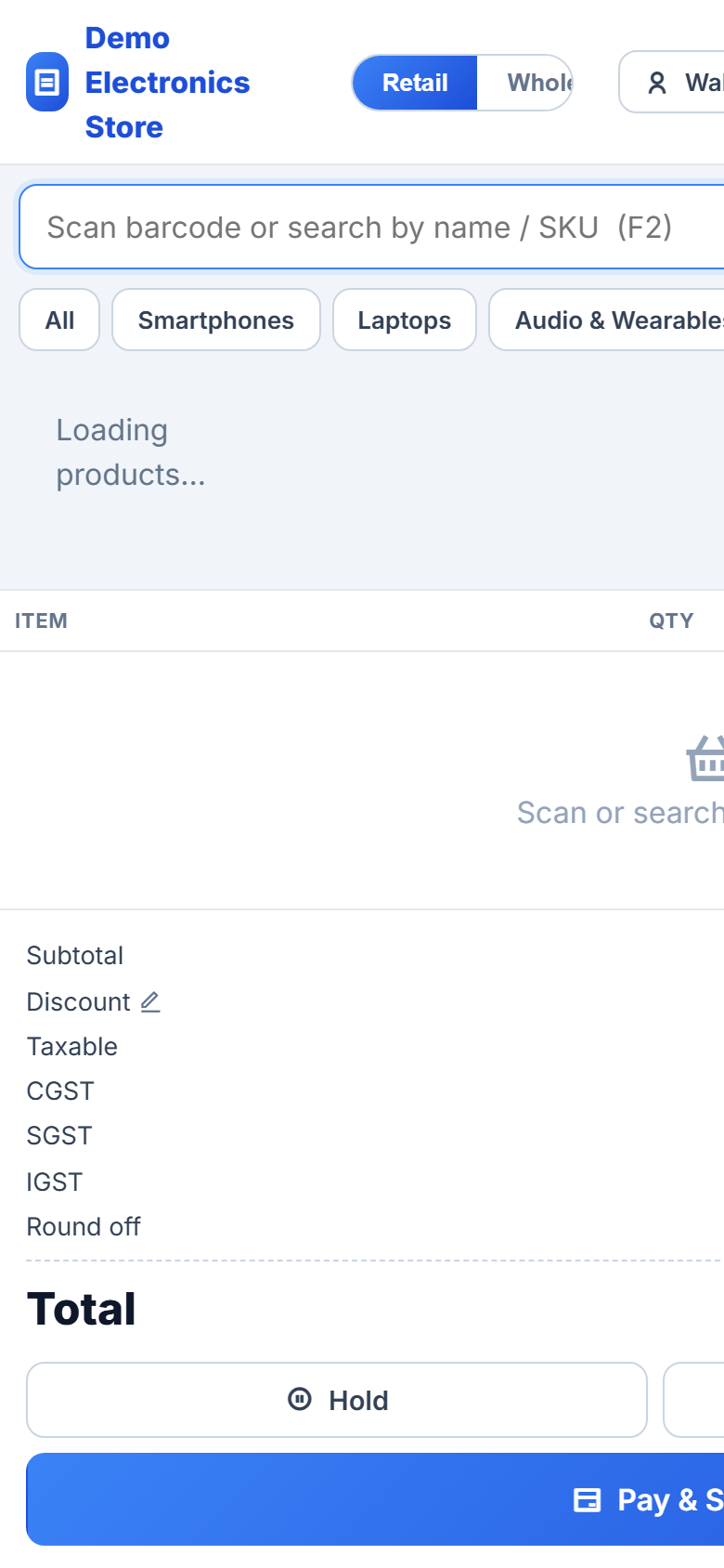 Electronics Store Billing, Warranty & Service Management Software screenshot