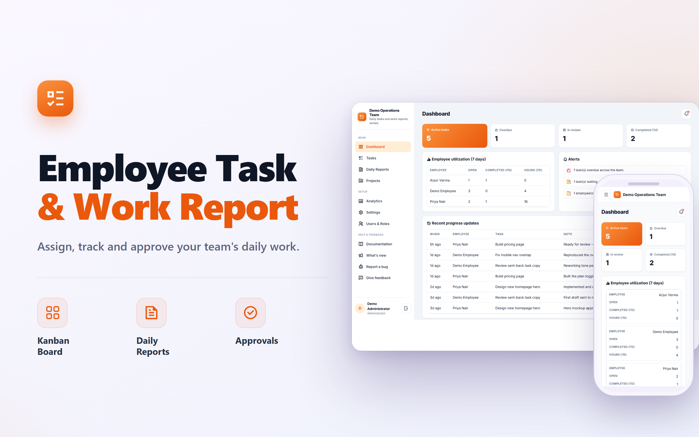 Employee Task & Daily Work Report Software