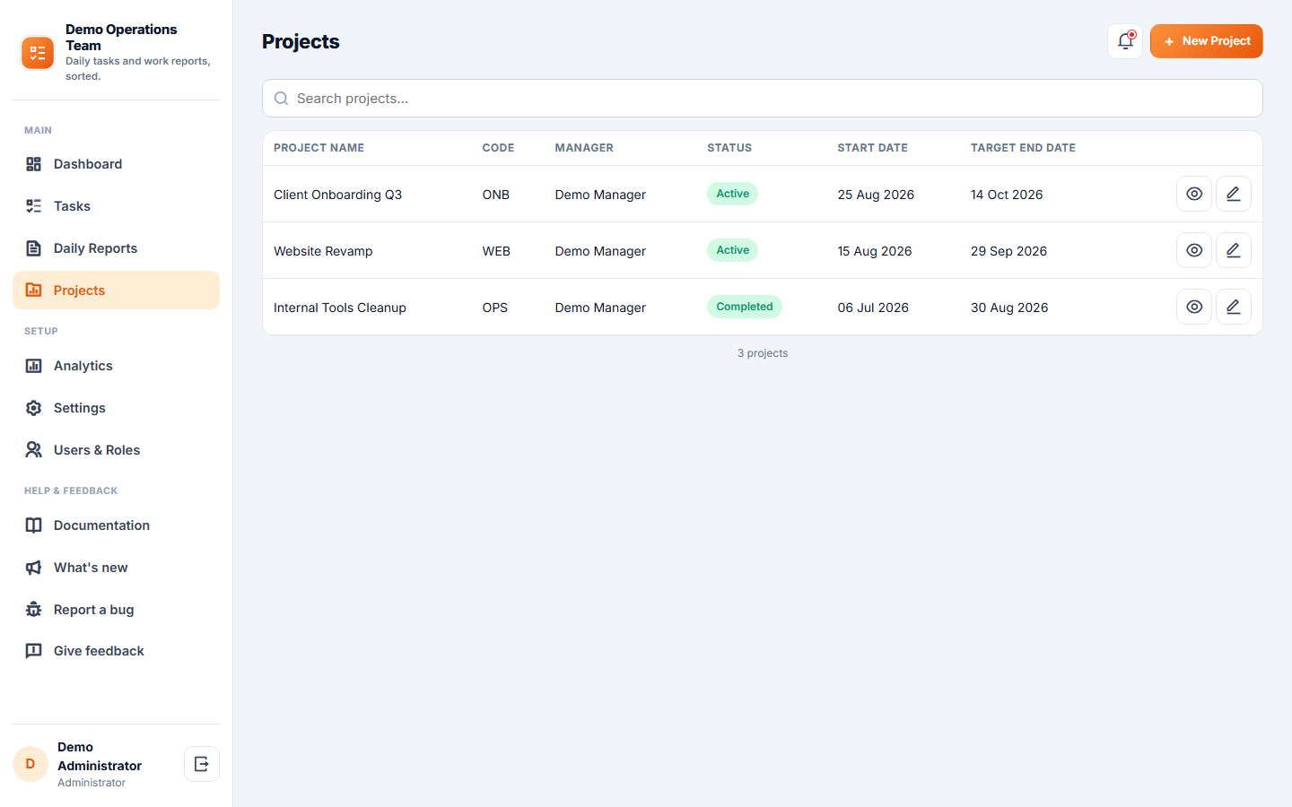 Employee Task & Daily Work Report Software screenshot