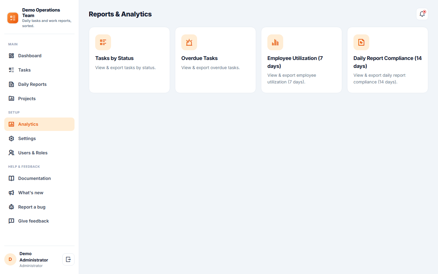 Employee Task & Daily Work Report Software screenshot