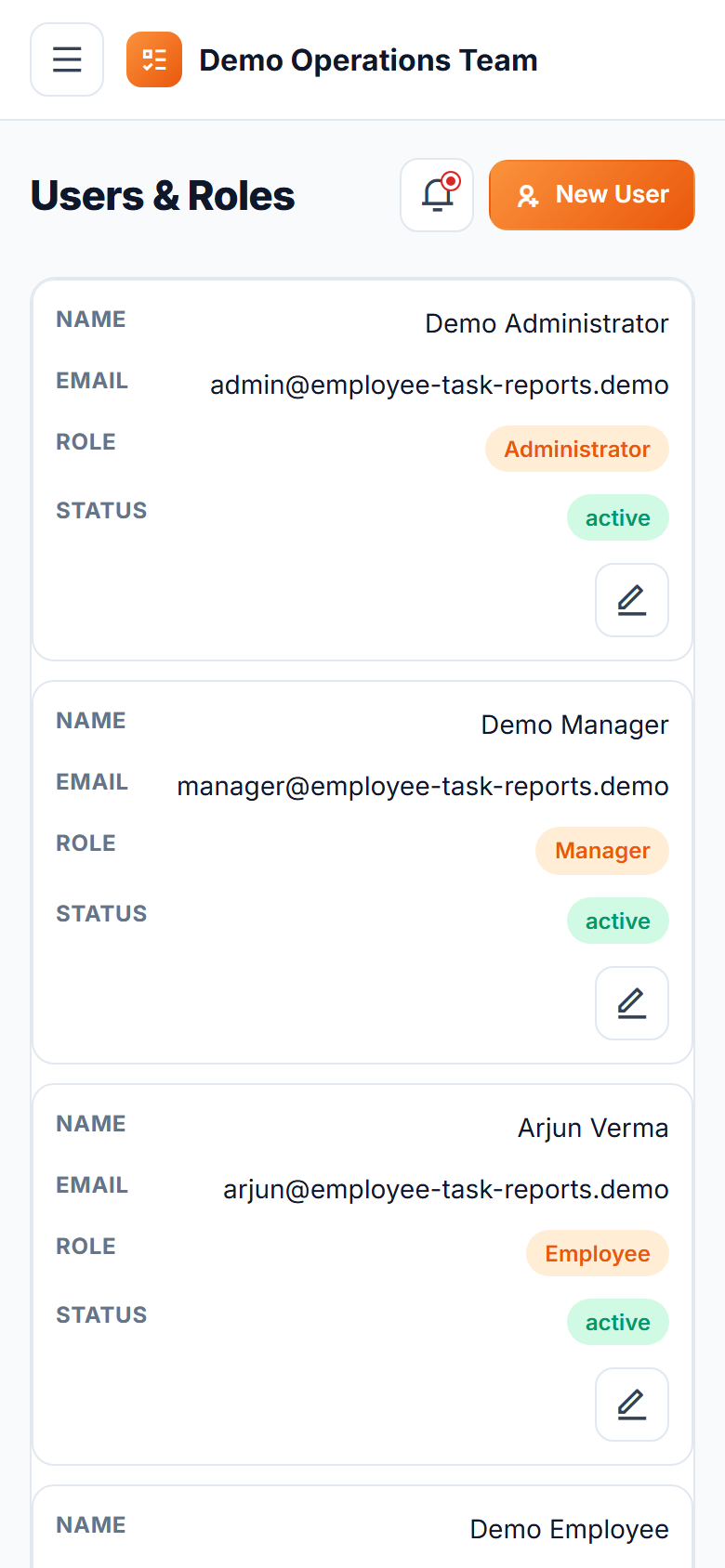 Employee Task & Daily Work Report Software screenshot