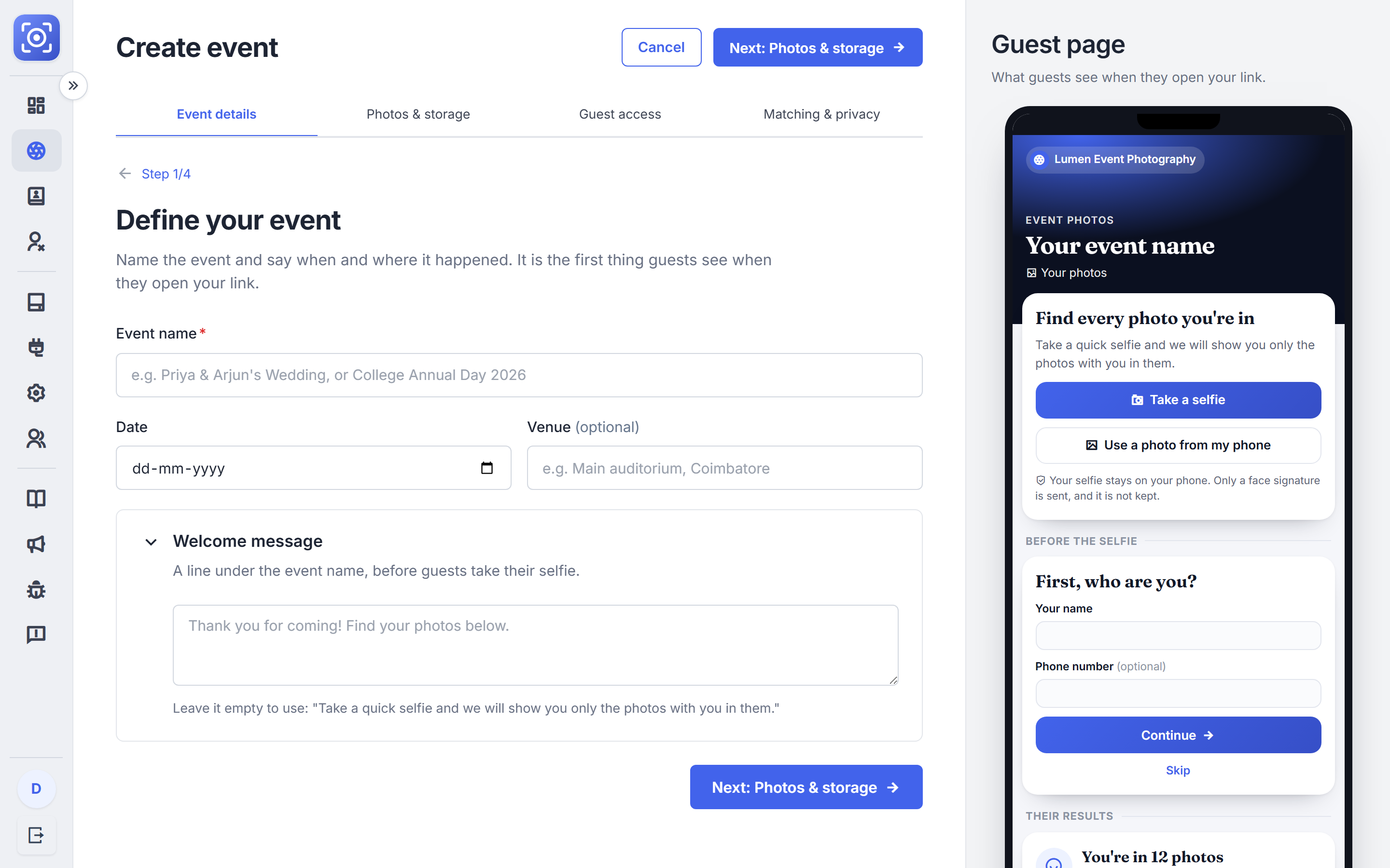 Event Photo Sharing Software with Face Recognition screenshot