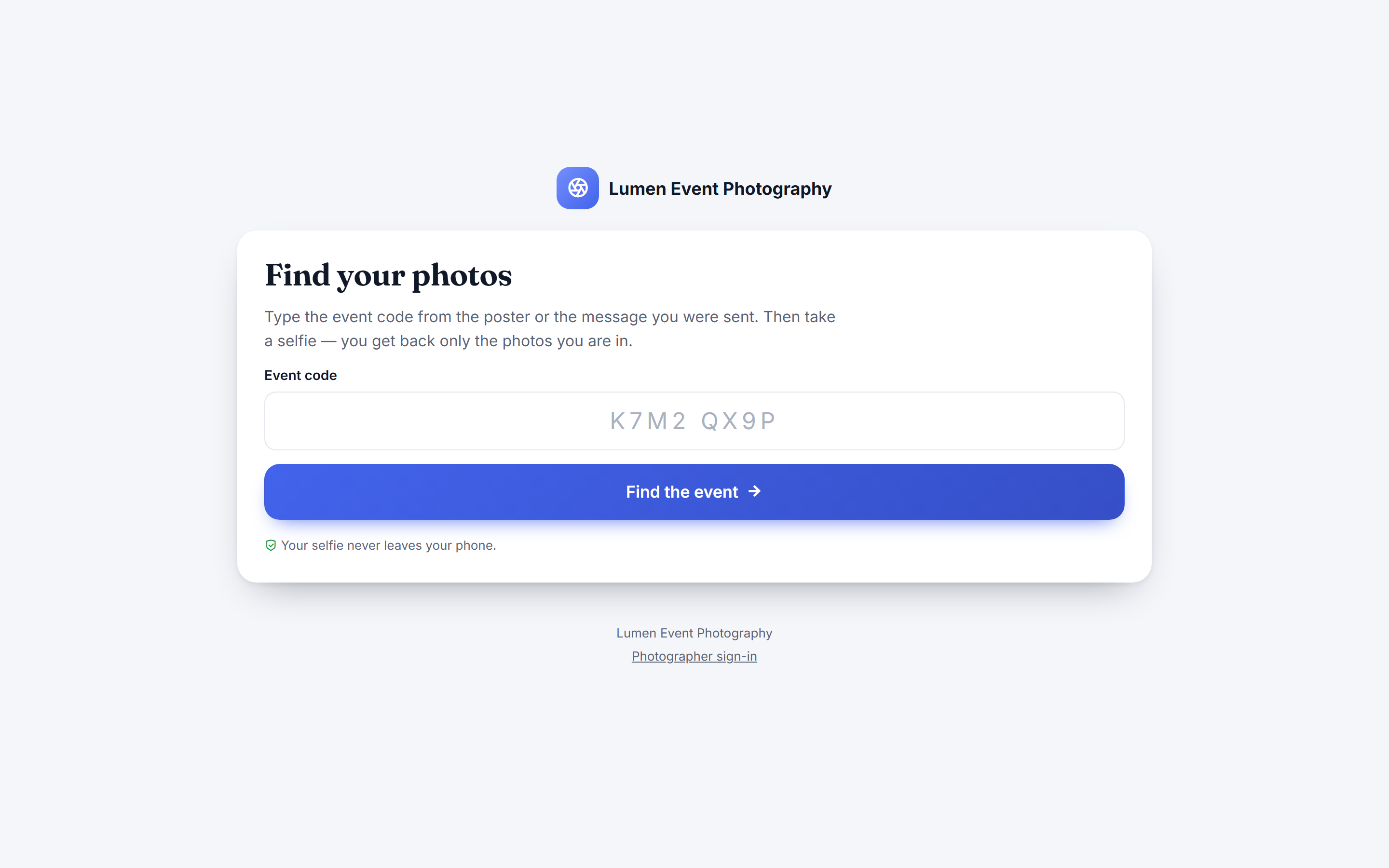 Event Photo Sharing Software with Face Recognition screenshot