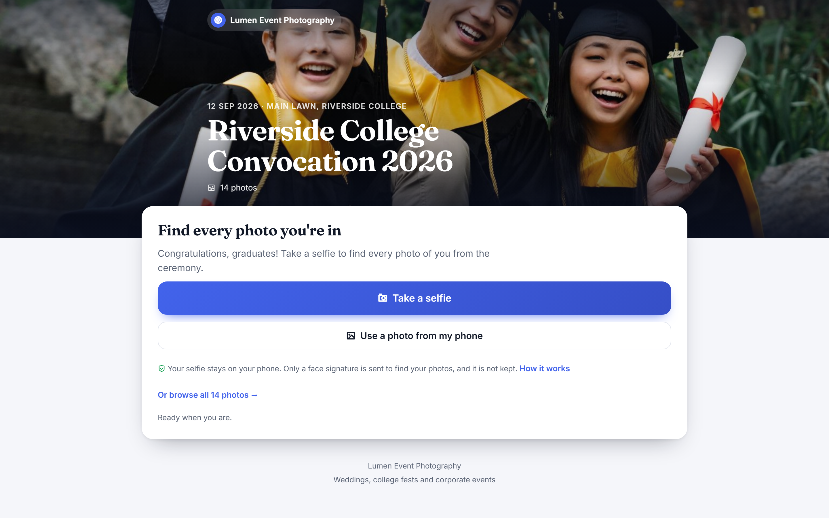 Event Photo Sharing Software with Face Recognition screenshot