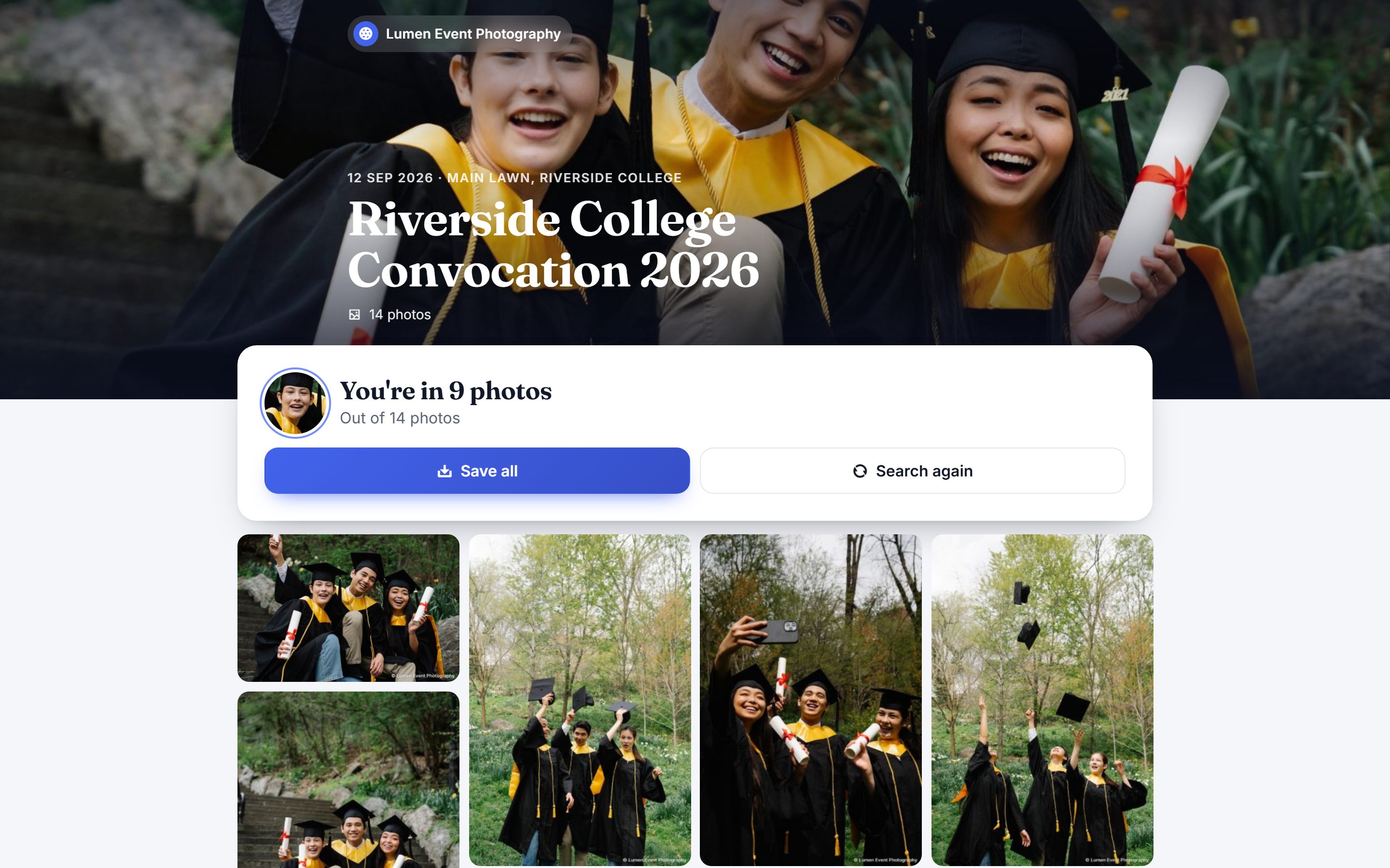 Event Photo Sharing Software with Face Recognition screenshot