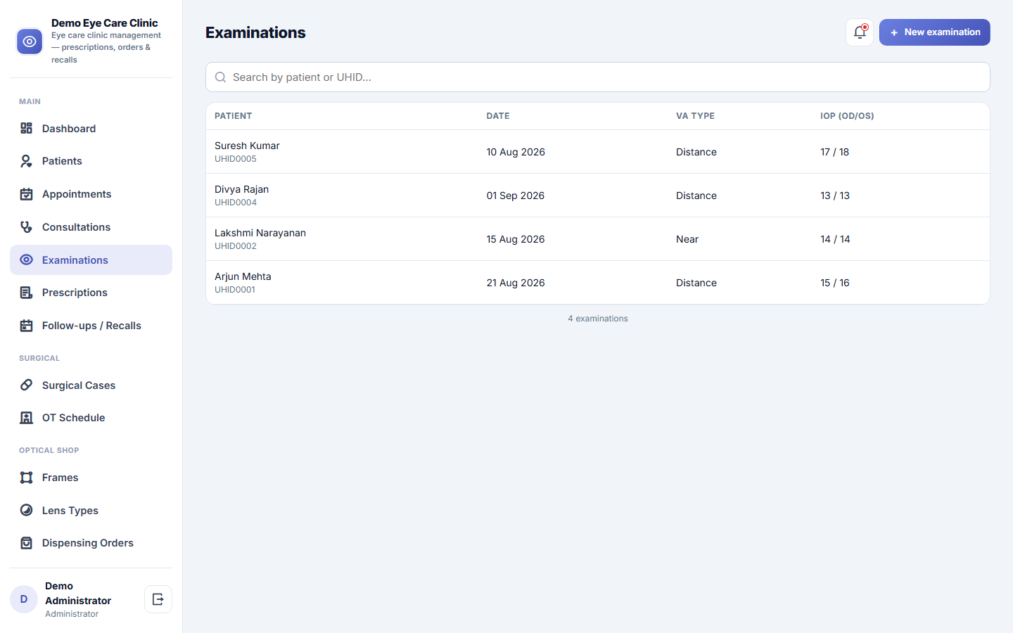Eye Care Clinic Management Software screenshot