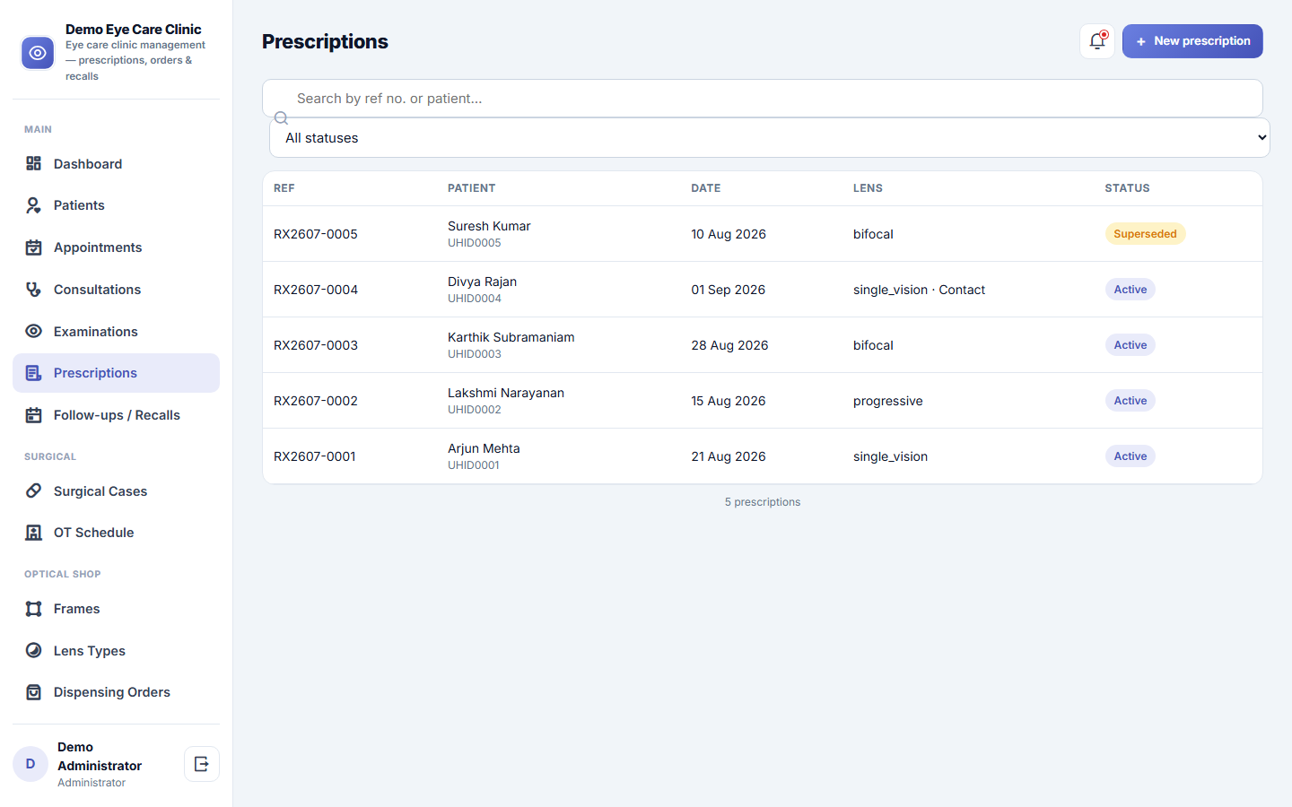 Eye Care Clinic Management Software screenshot