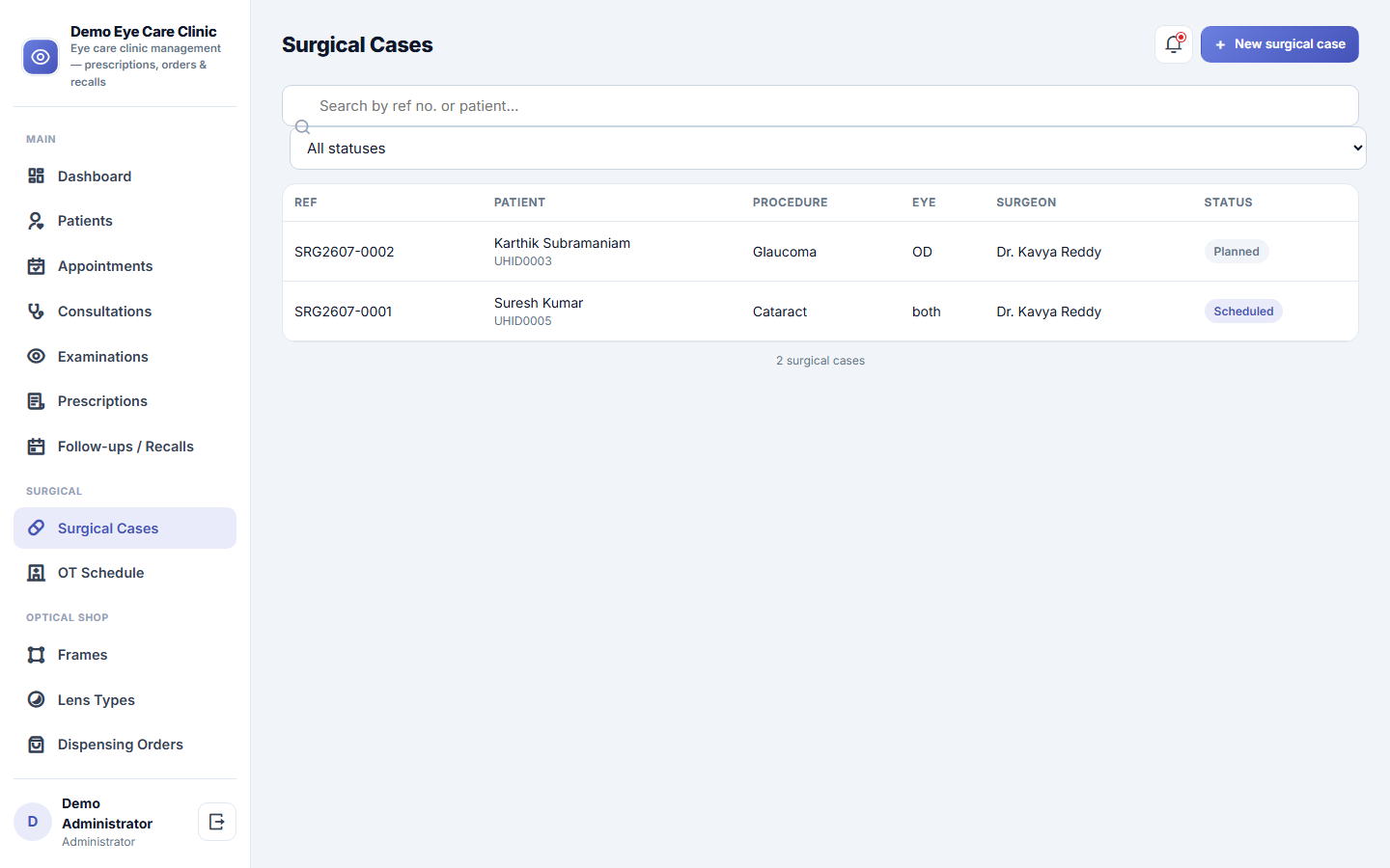 Eye Care Clinic Management Software screenshot