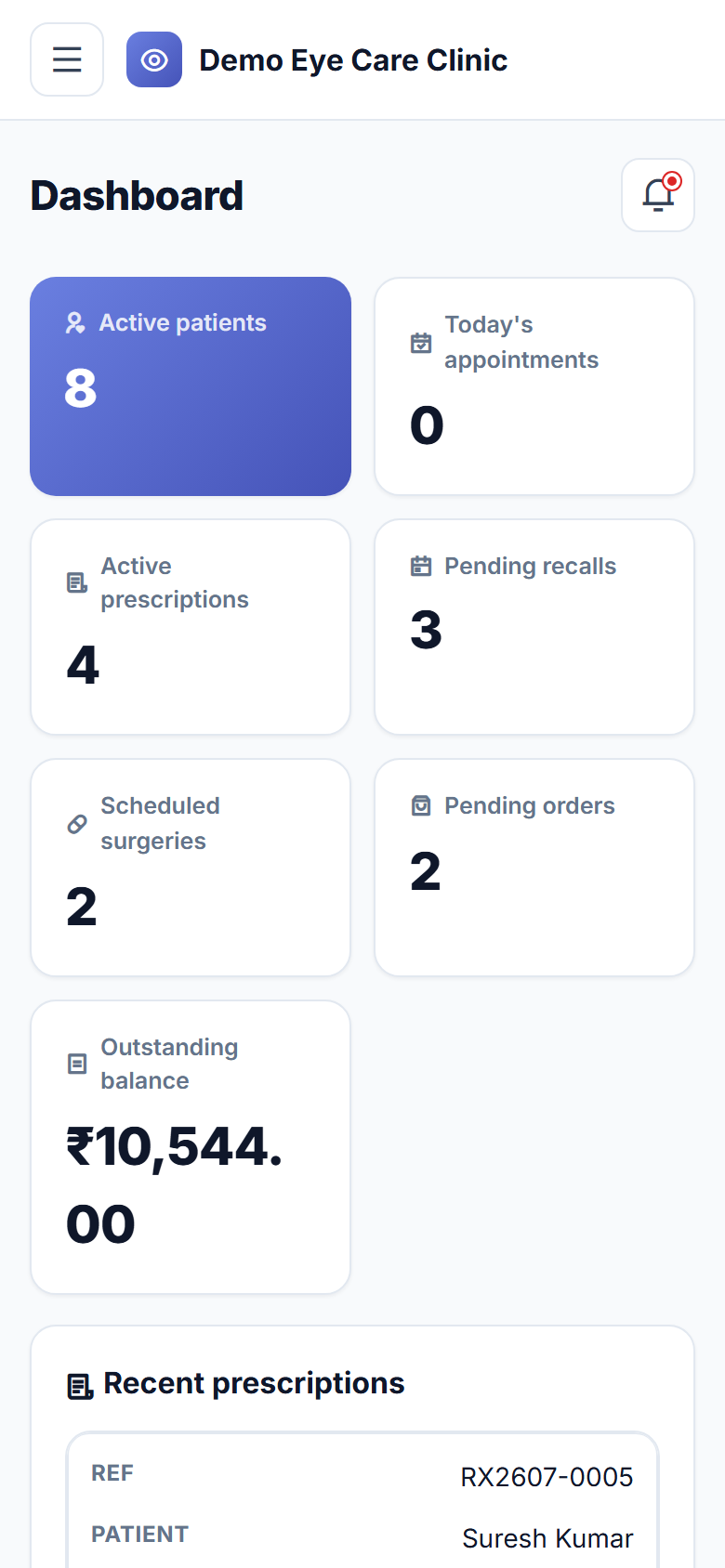 Eye Care Clinic Management Software screenshot