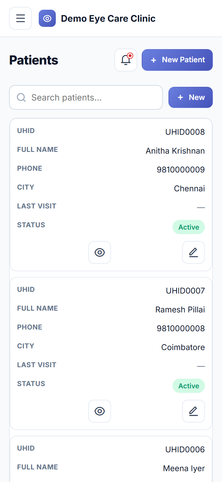 Eye Care Clinic Management Software screenshot