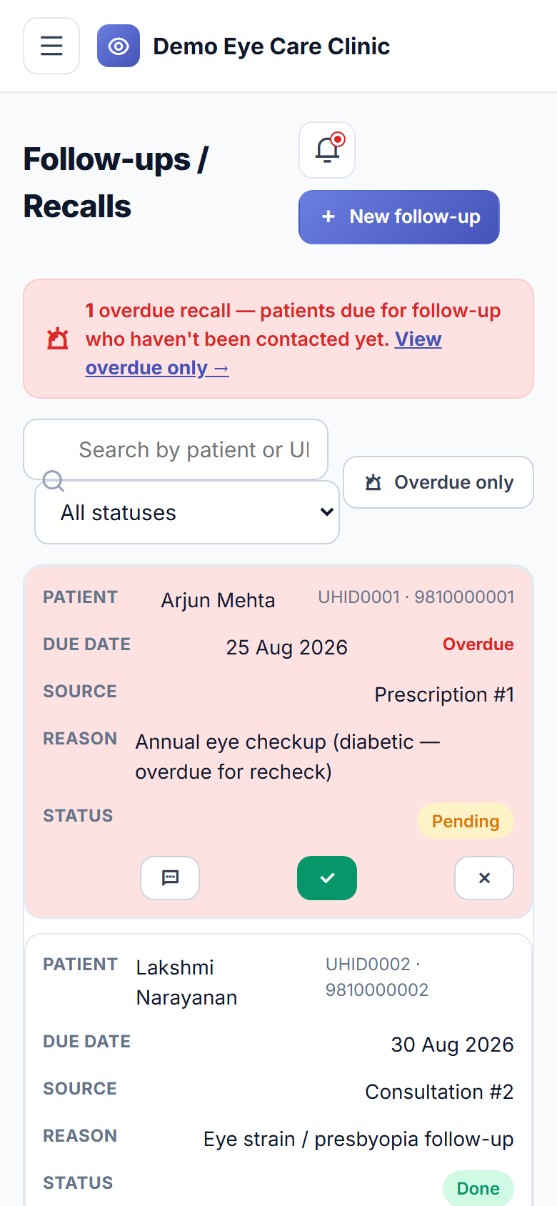 Eye Care Clinic Management Software screenshot
