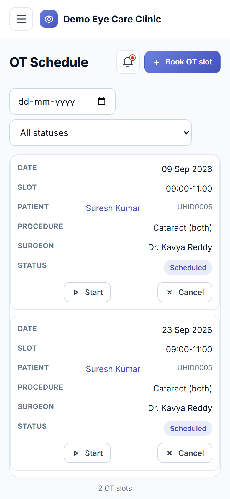 Eye Care Clinic Management Software screenshot