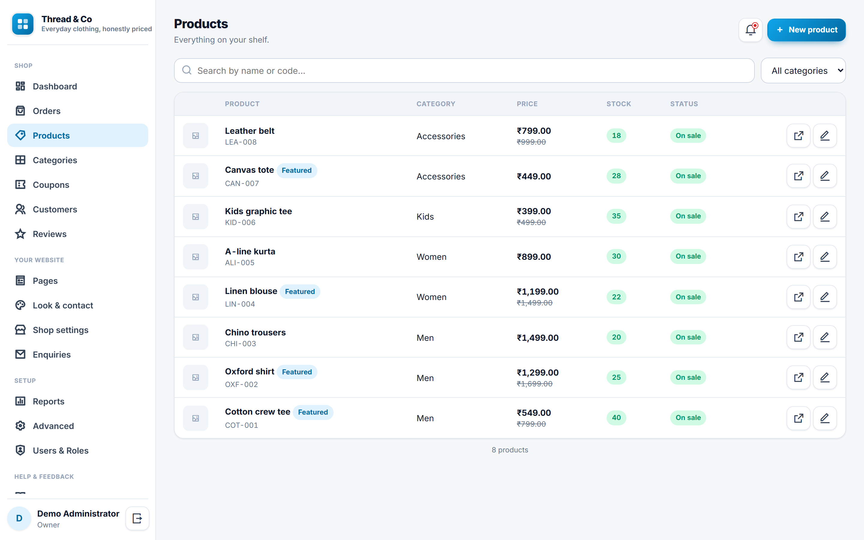 Fashion and Clothing Online Store Software screenshot