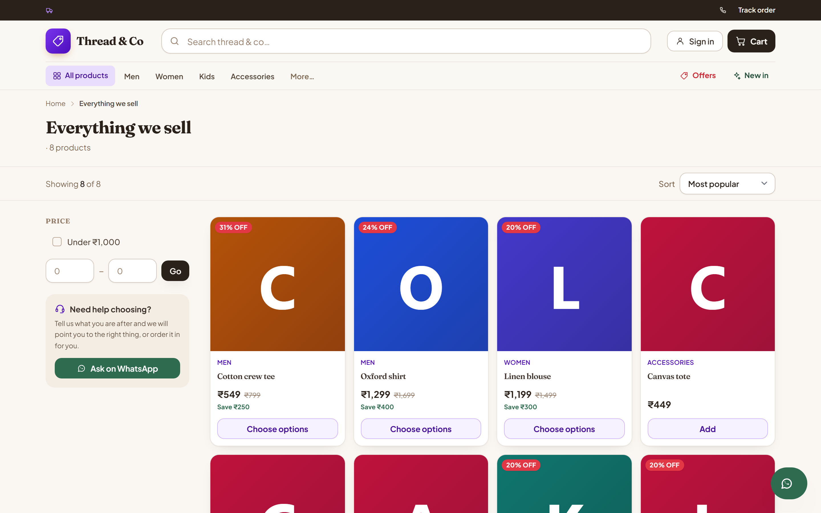 Fashion and Clothing Online Store Software screenshot