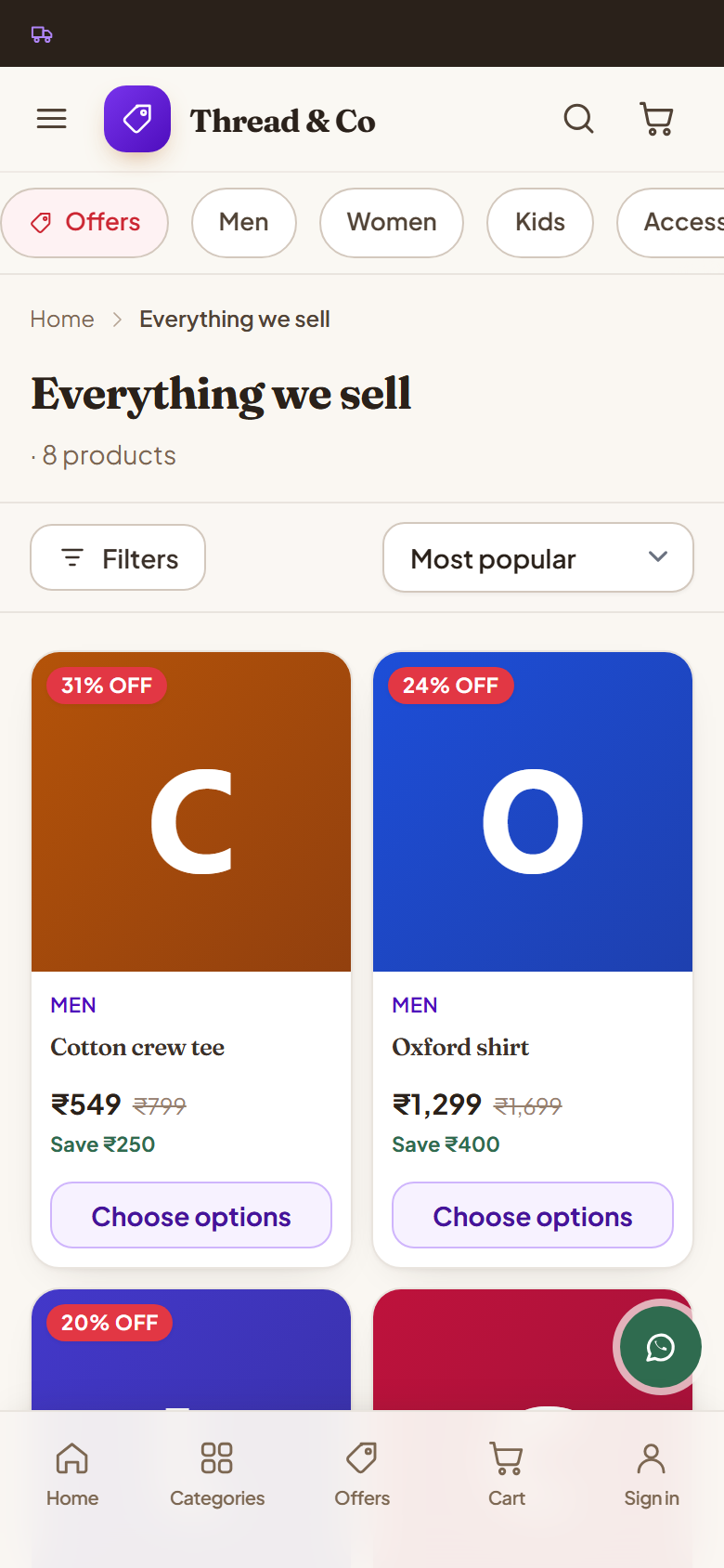 Fashion and Clothing Online Store Software screenshot