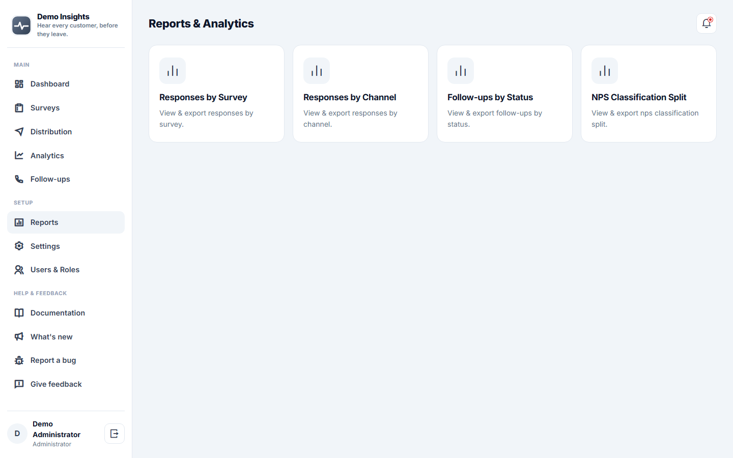Customer Feedback & Survey Platform screenshot