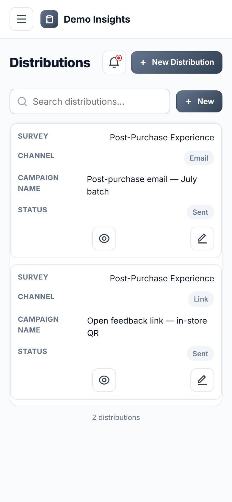 Customer Feedback & Survey Platform screenshot
