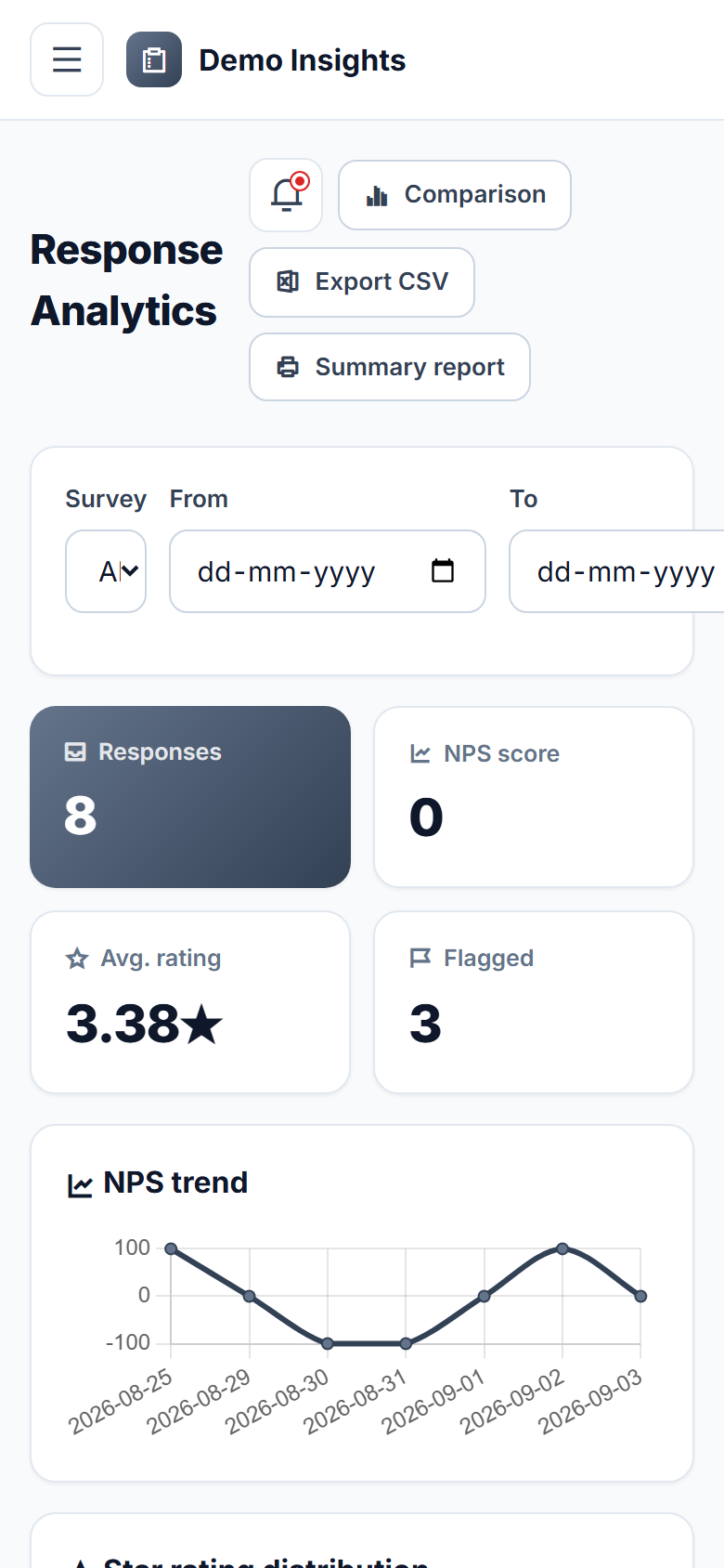 Customer Feedback & Survey Platform screenshot