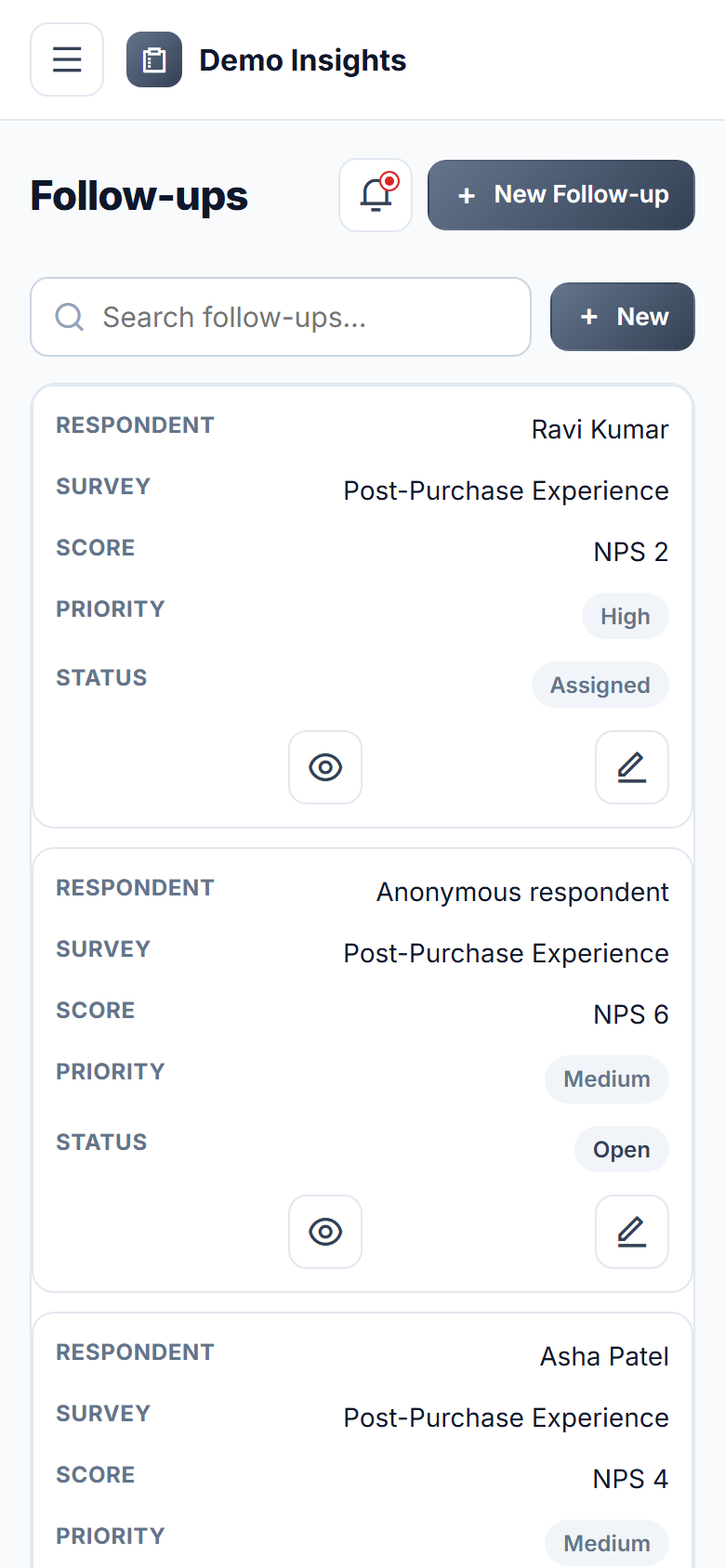 Customer Feedback & Survey Platform screenshot