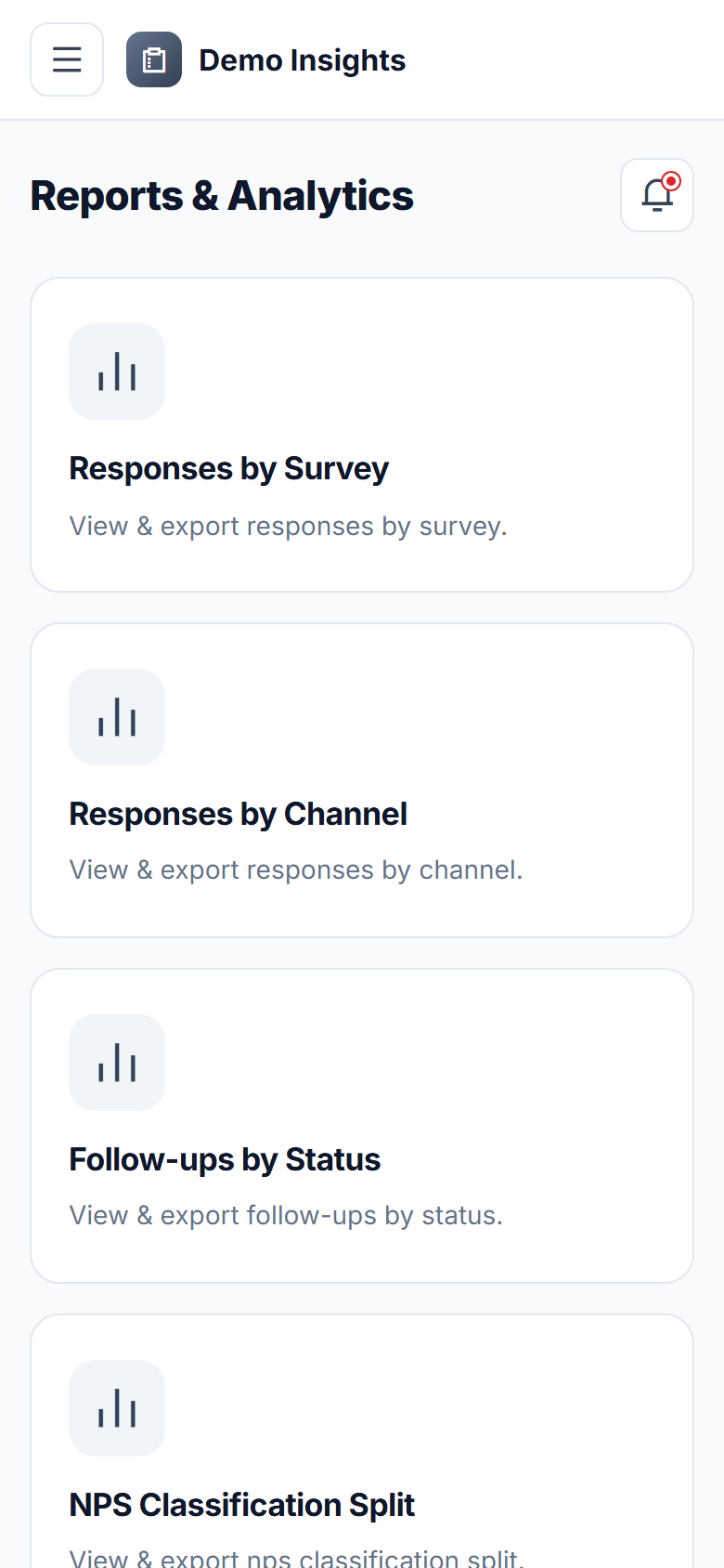 Customer Feedback & Survey Platform screenshot