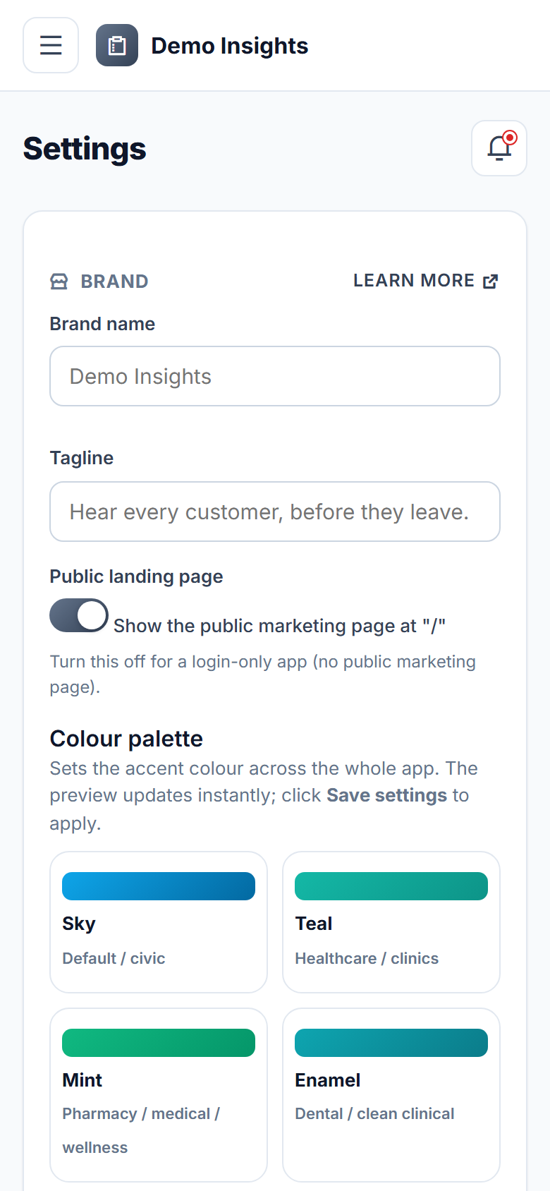Customer Feedback & Survey Platform screenshot
