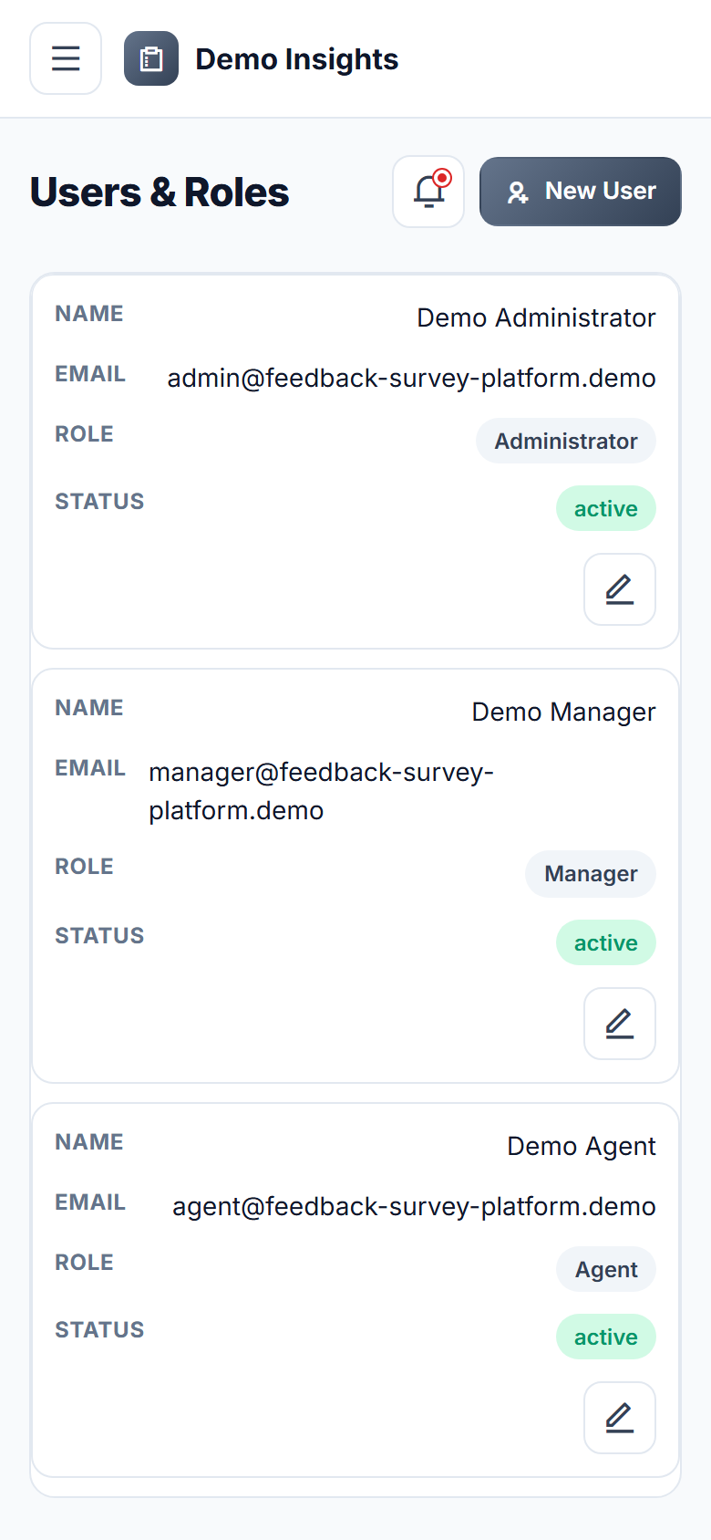Customer Feedback & Survey Platform screenshot