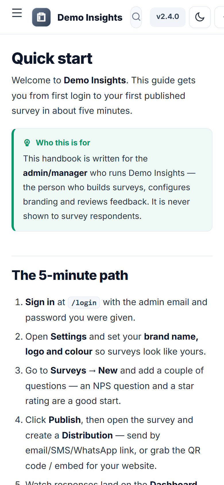 Customer Feedback & Survey Platform screenshot