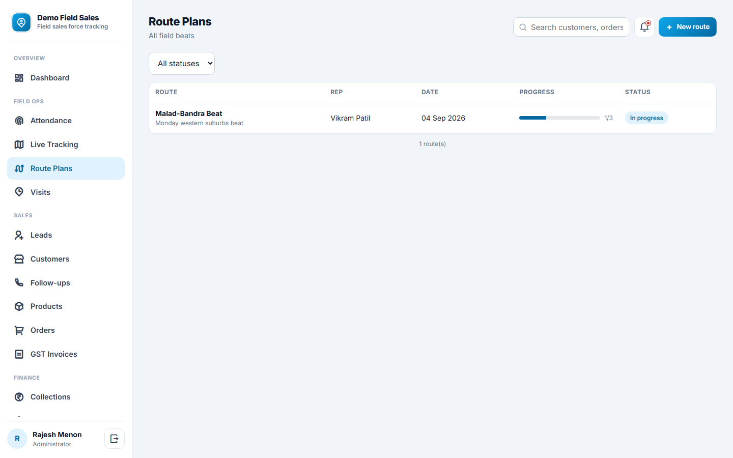 Field Sales Force Tracking and SFA Software screenshot