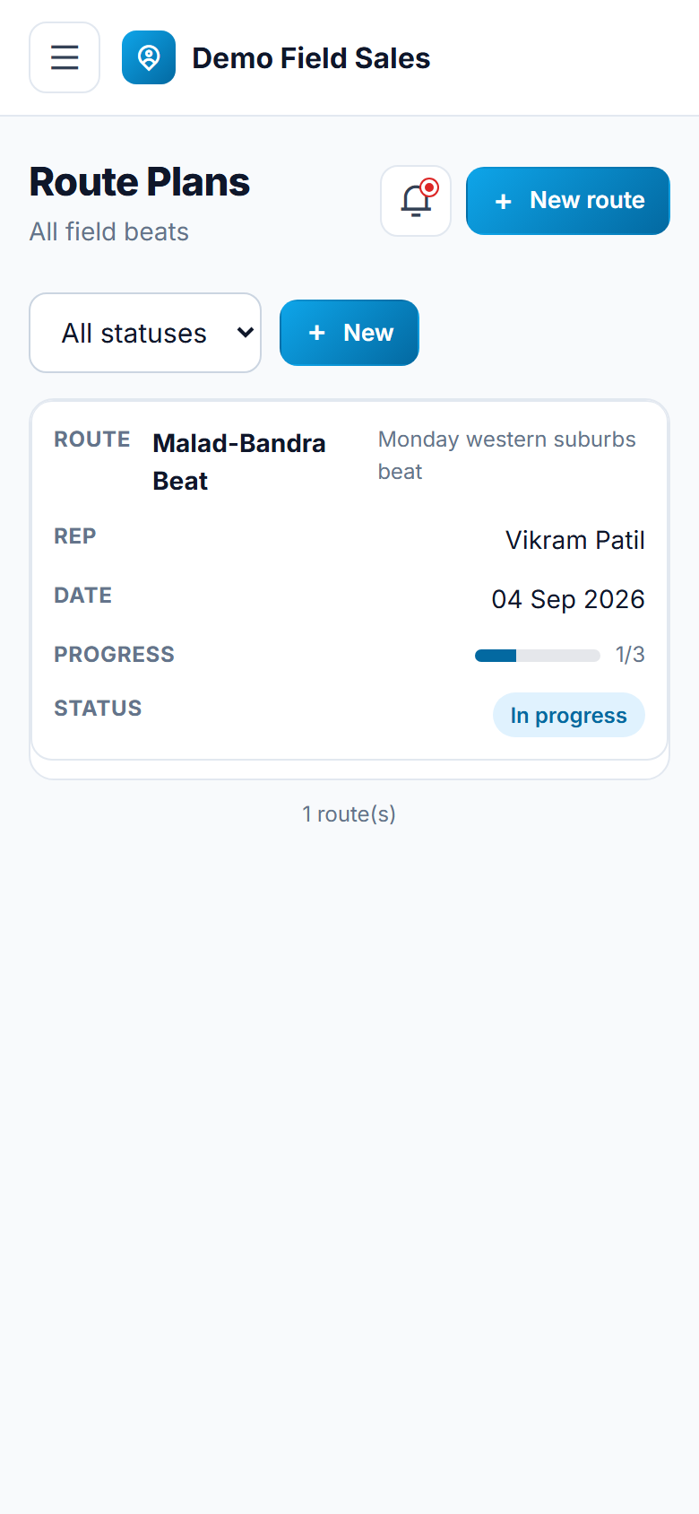 Field Sales Force Tracking and SFA Software screenshot