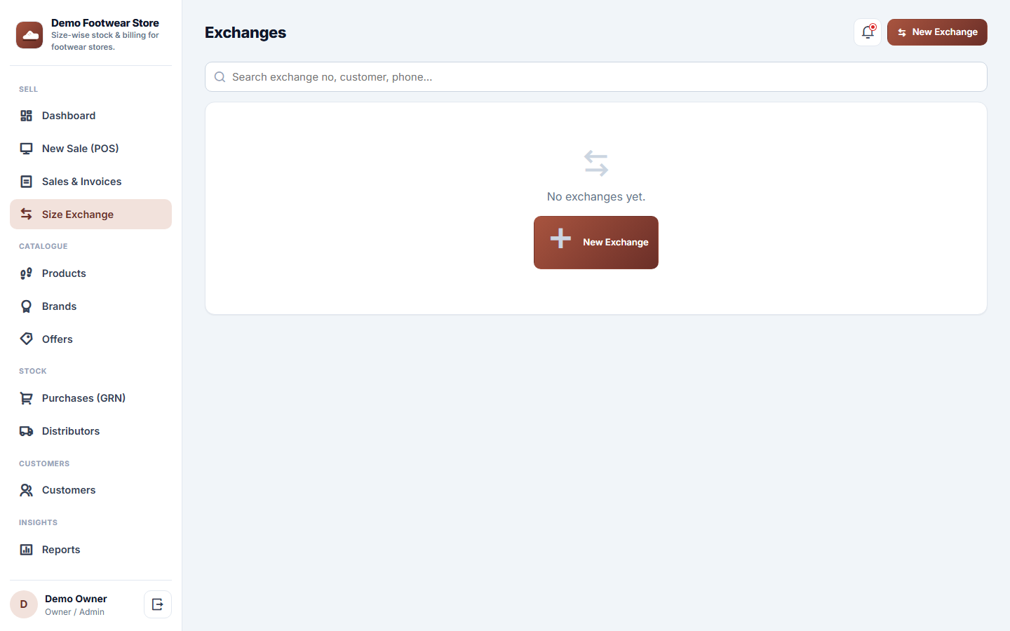 Footwear Store Size-wise Stock & Billing Software screenshot