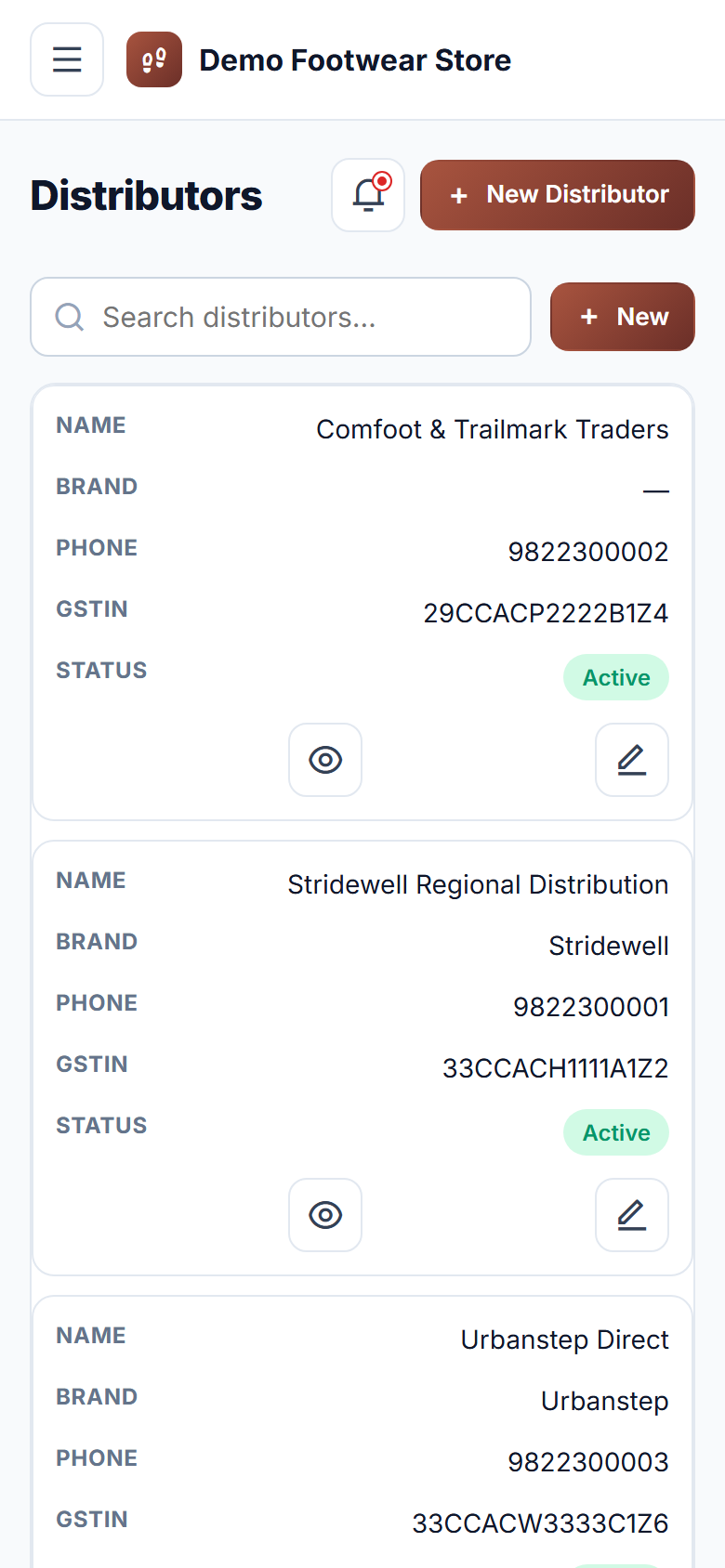 Footwear Store Size-wise Stock & Billing Software screenshot