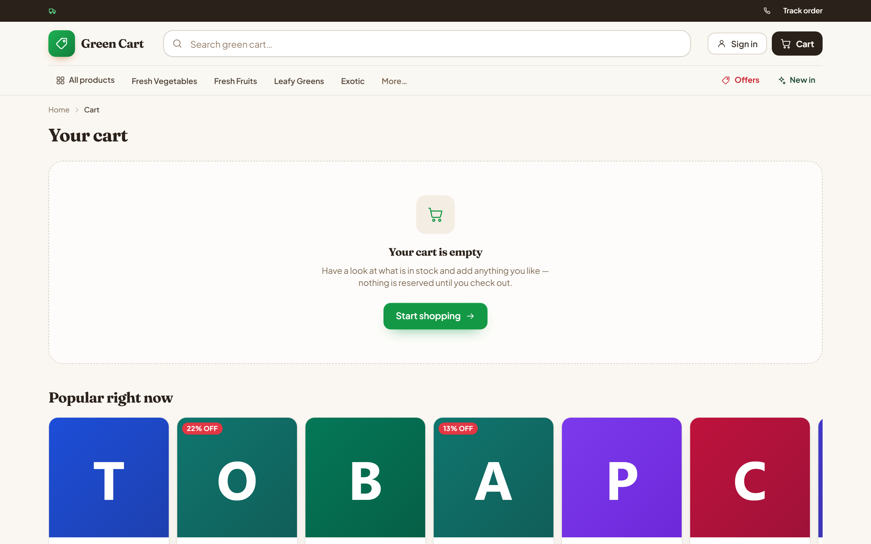 Fruits and Vegetables Online Store Software screenshot