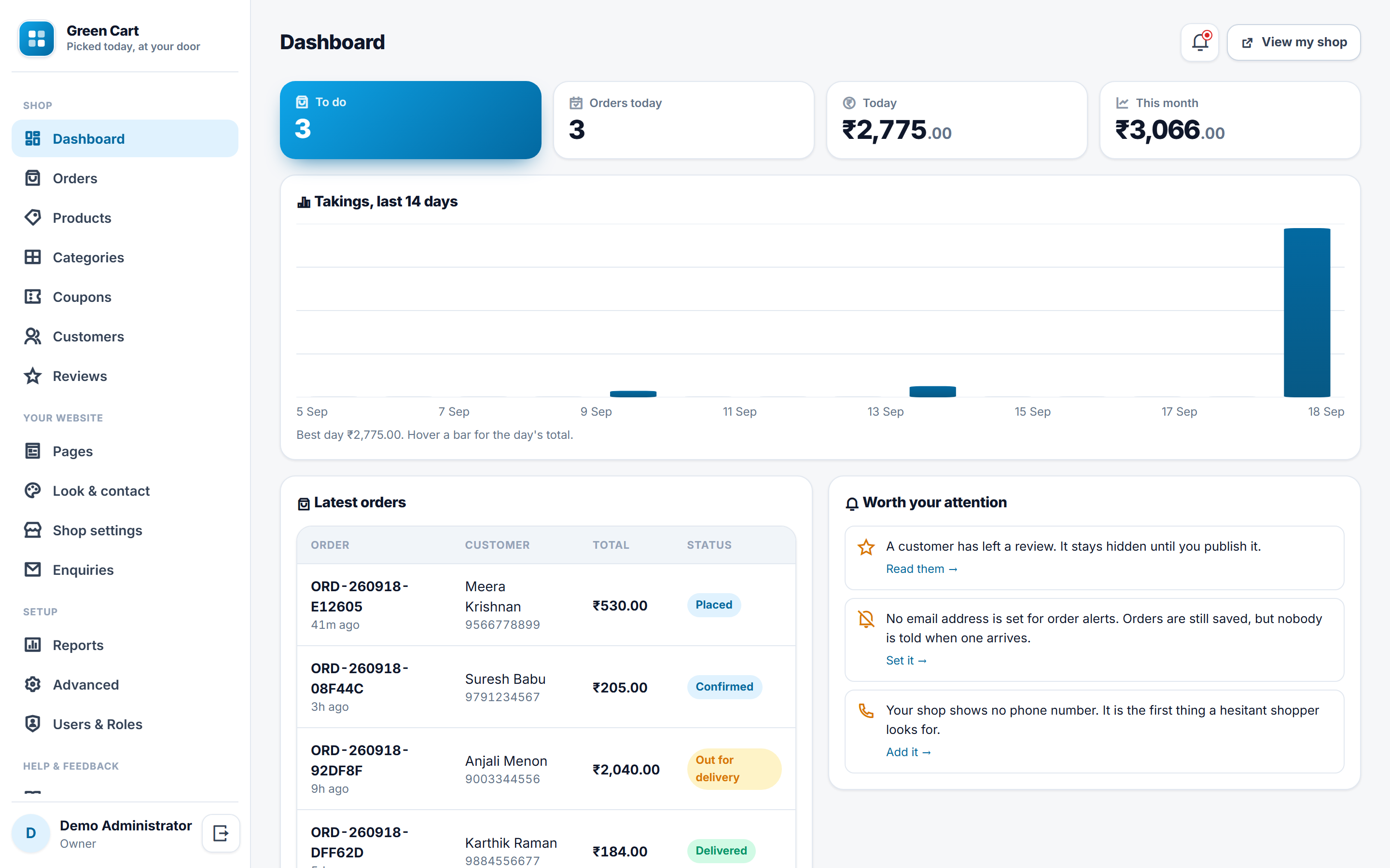Fruits and Vegetables Online Store Software screenshot