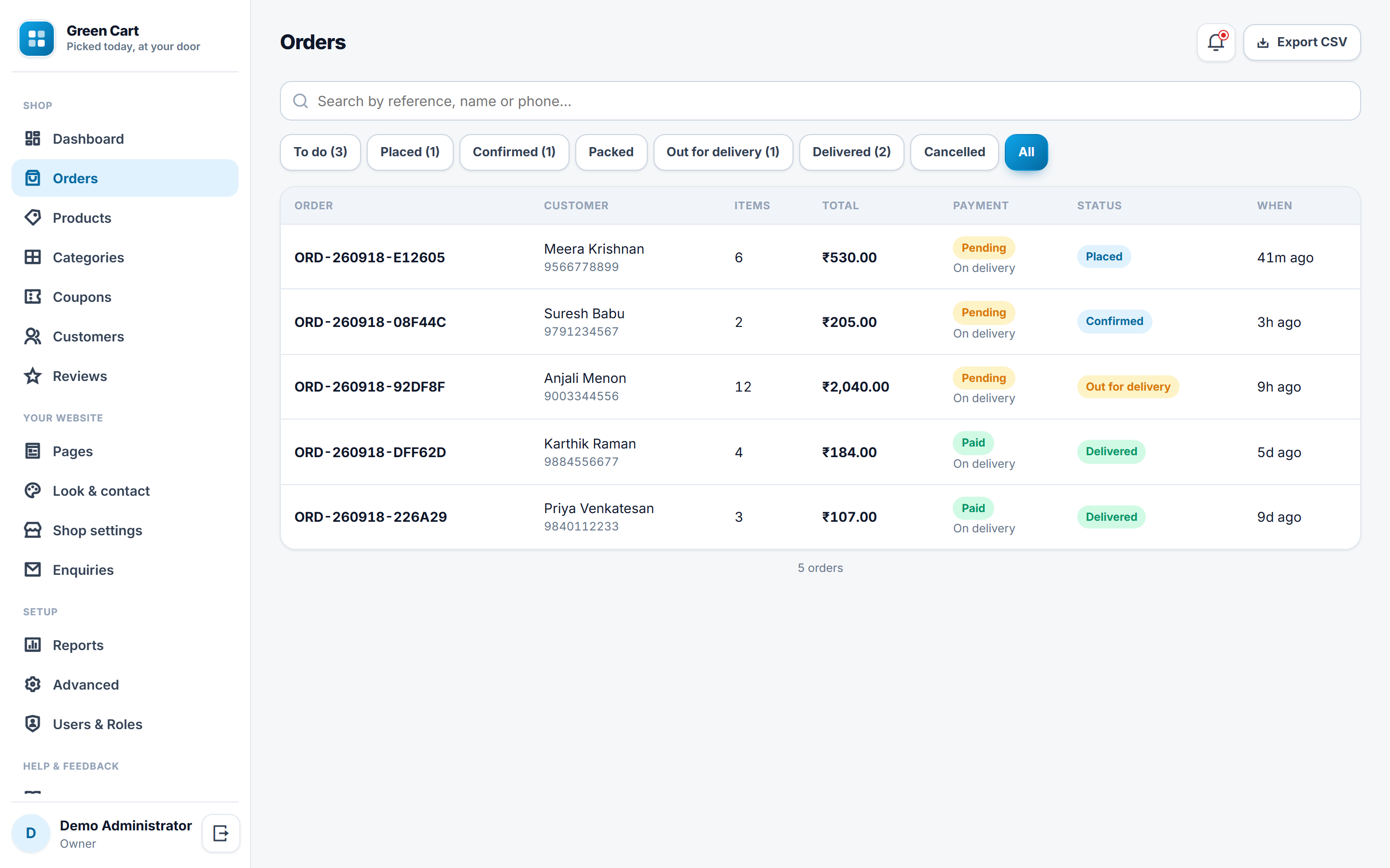 Fruits and Vegetables Online Store Software screenshot