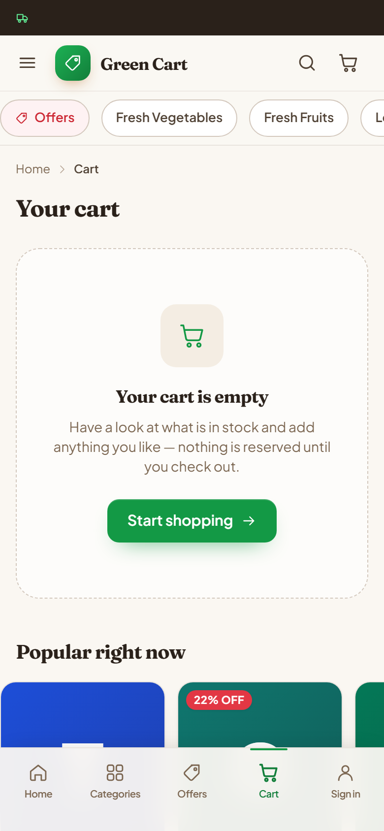 Fruits and Vegetables Online Store Software screenshot