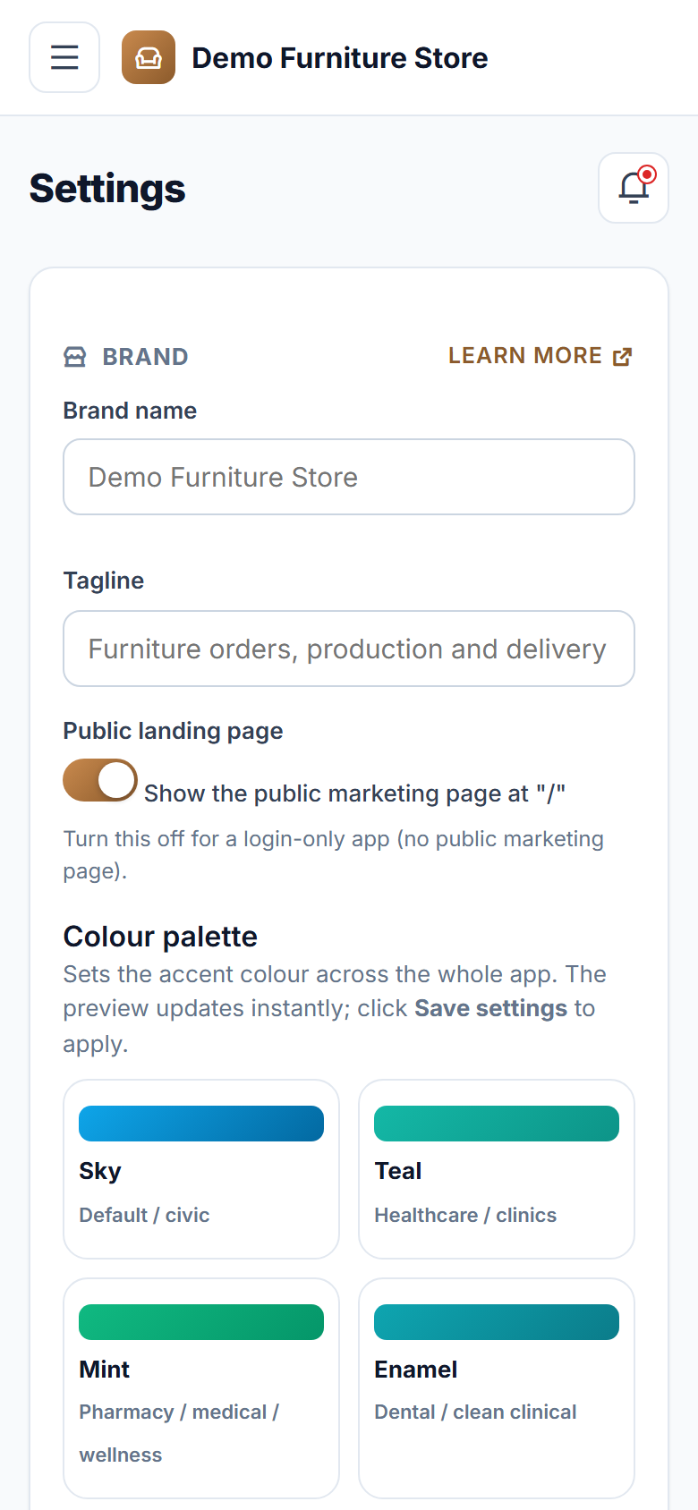 Furniture Store Order, Production and Delivery Management Software screenshot