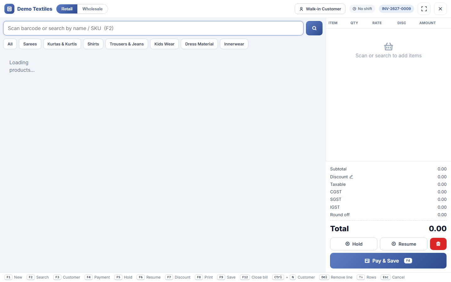 Textile & Garment Store Billing, Schemes & Alterations Management Software screenshot