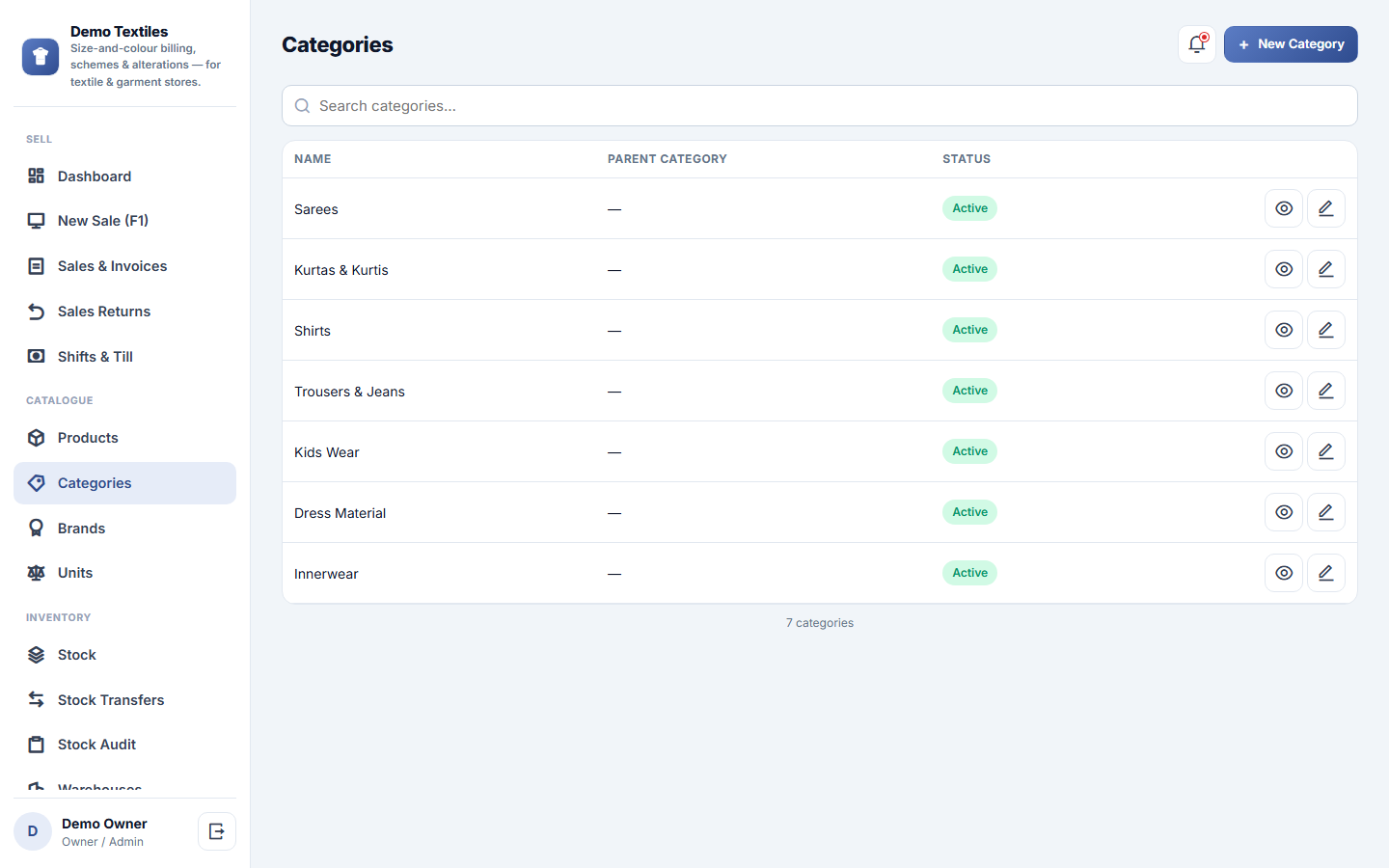 Textile & Garment Store Billing, Schemes & Alterations Management Software screenshot