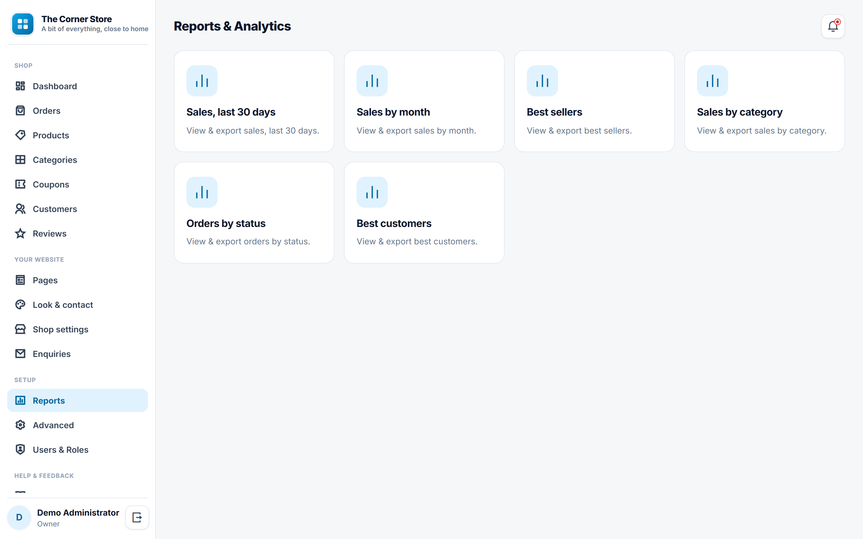 Online Store and Ecommerce Software screenshot