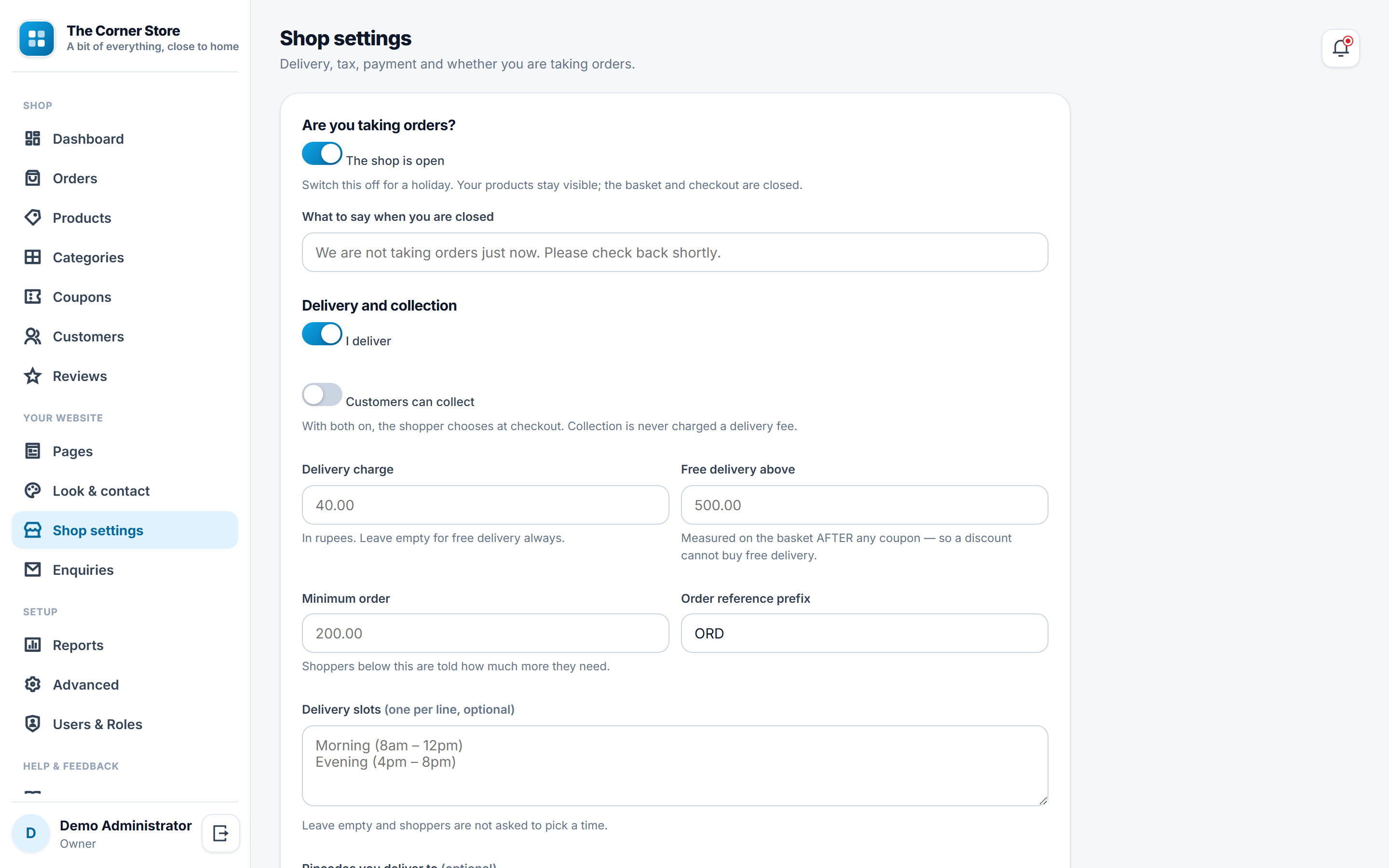 Online Store and Ecommerce Software screenshot