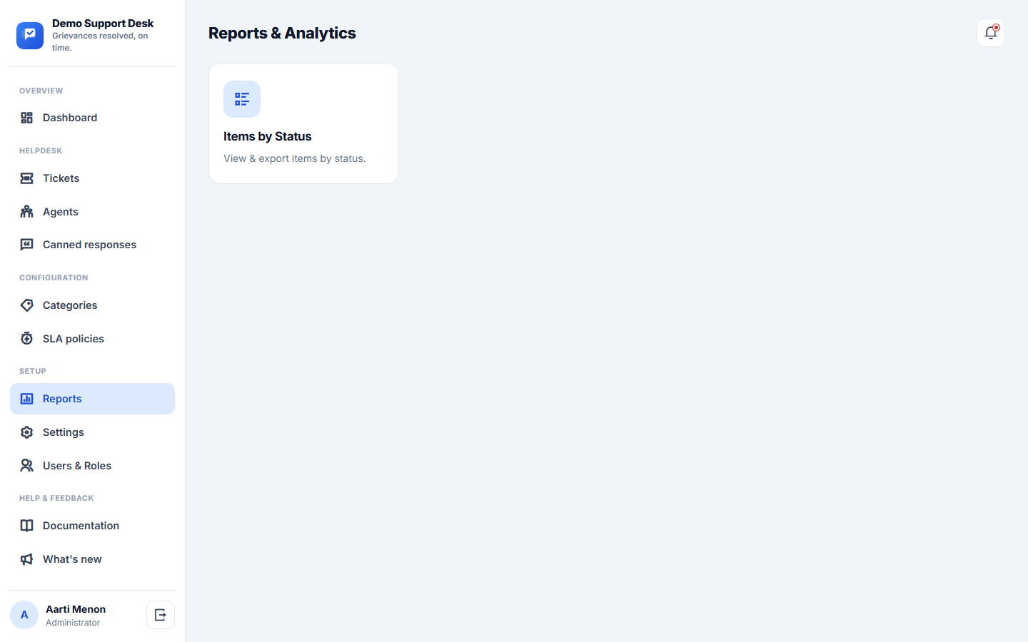 Complaint & Grievance Ticketing System screenshot