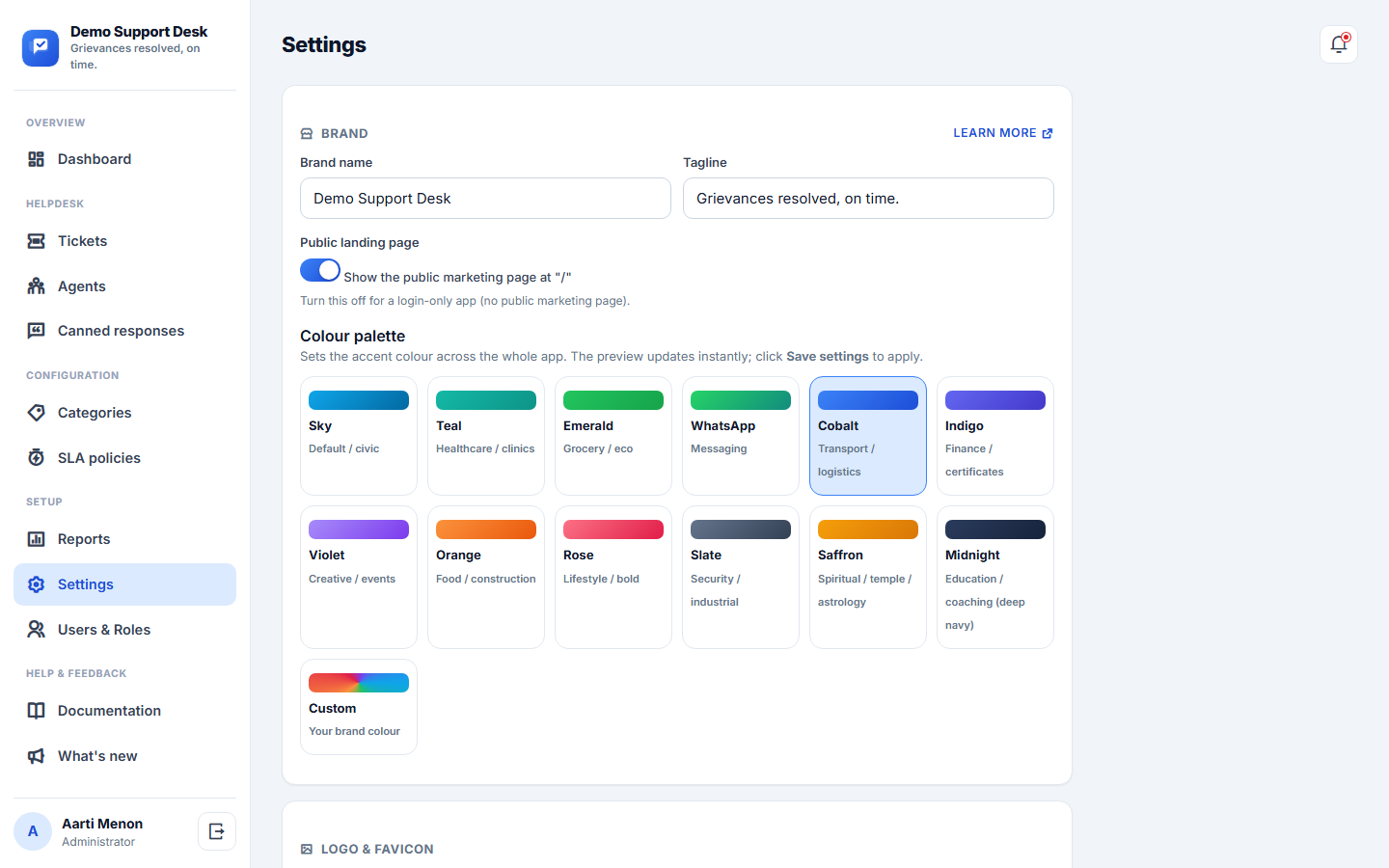 Complaint & Grievance Ticketing System screenshot