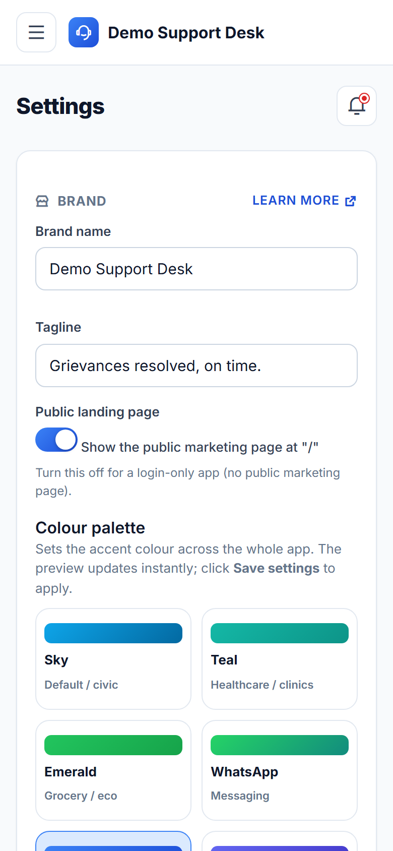 Complaint & Grievance Ticketing System screenshot