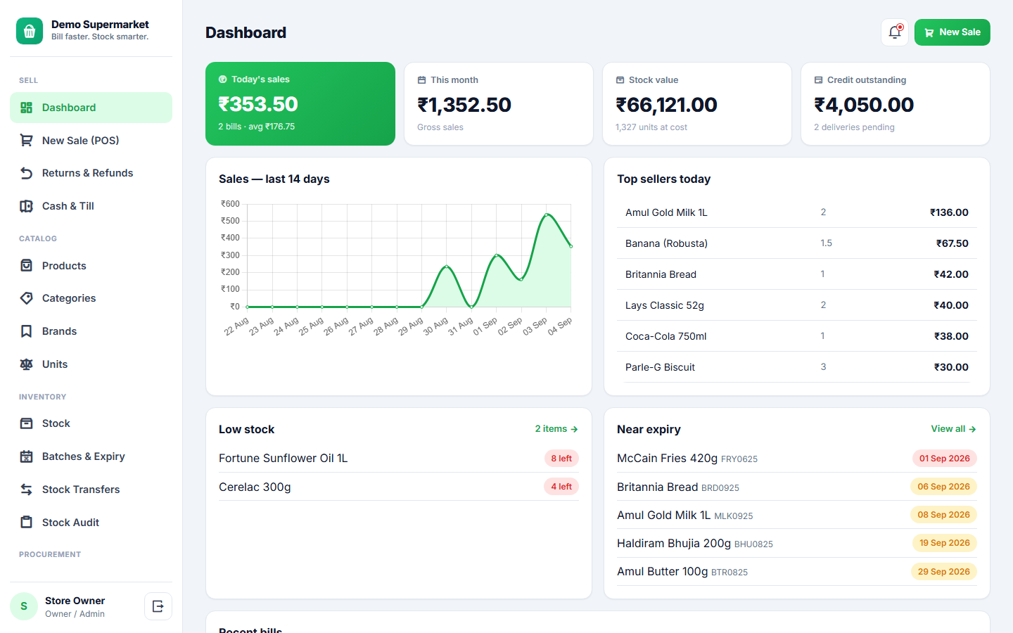 Supermarket & Grocery Billing POS Software screenshot