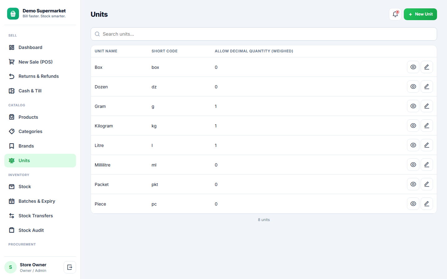 Supermarket & Grocery Billing POS Software screenshot
